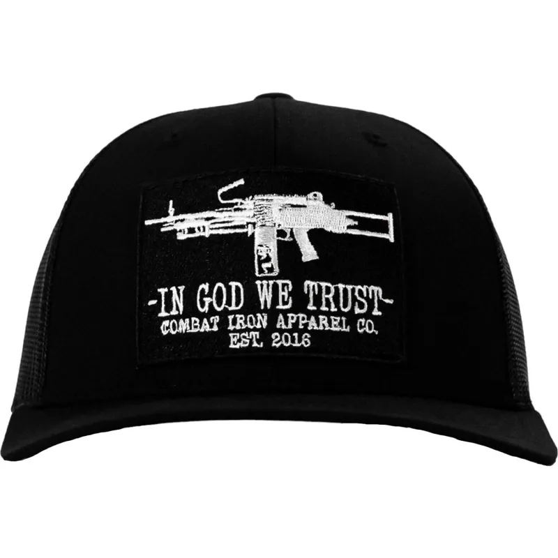 In God We Trust Patch Snapback Hat made by Combat Iron Apparel