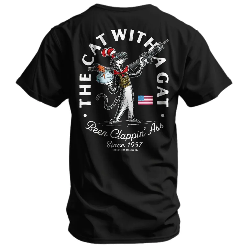 The Cat With A Gat Remix Men's T-Shirt sold by Combat Iron Apparel
