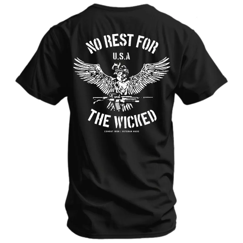 No Rest For The Wicked Men's T-Shirt sold by Combat Iron Apparel