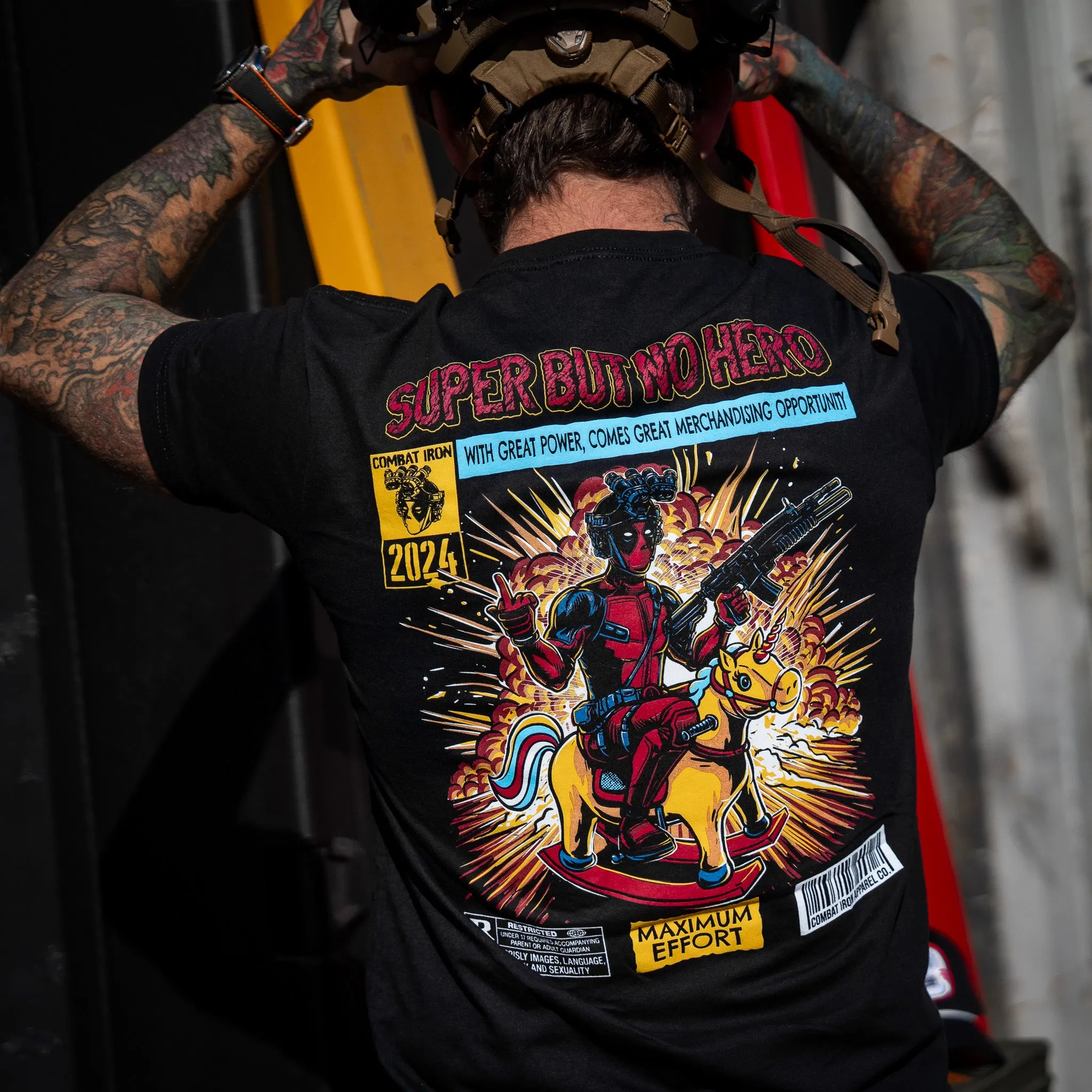 Super But No Hero Men's T-Shirt sold by Combat Iron Apparel product image thumbnail 2