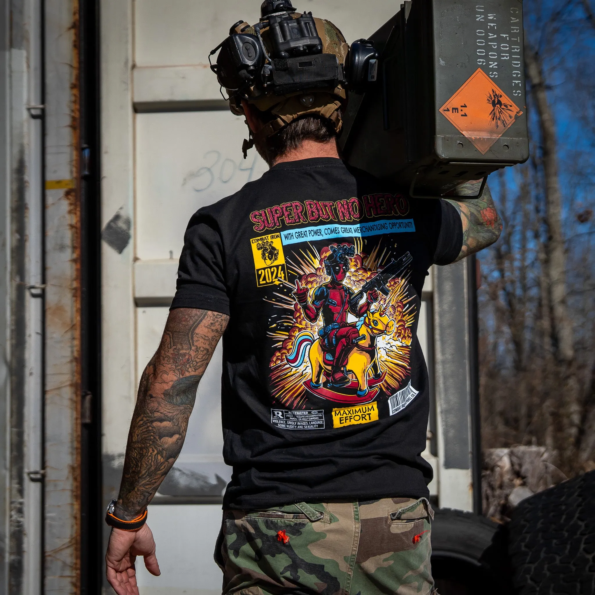 Super But No Hero Men's T-Shirt sold by Combat Iron Apparel product image thumbnail 3