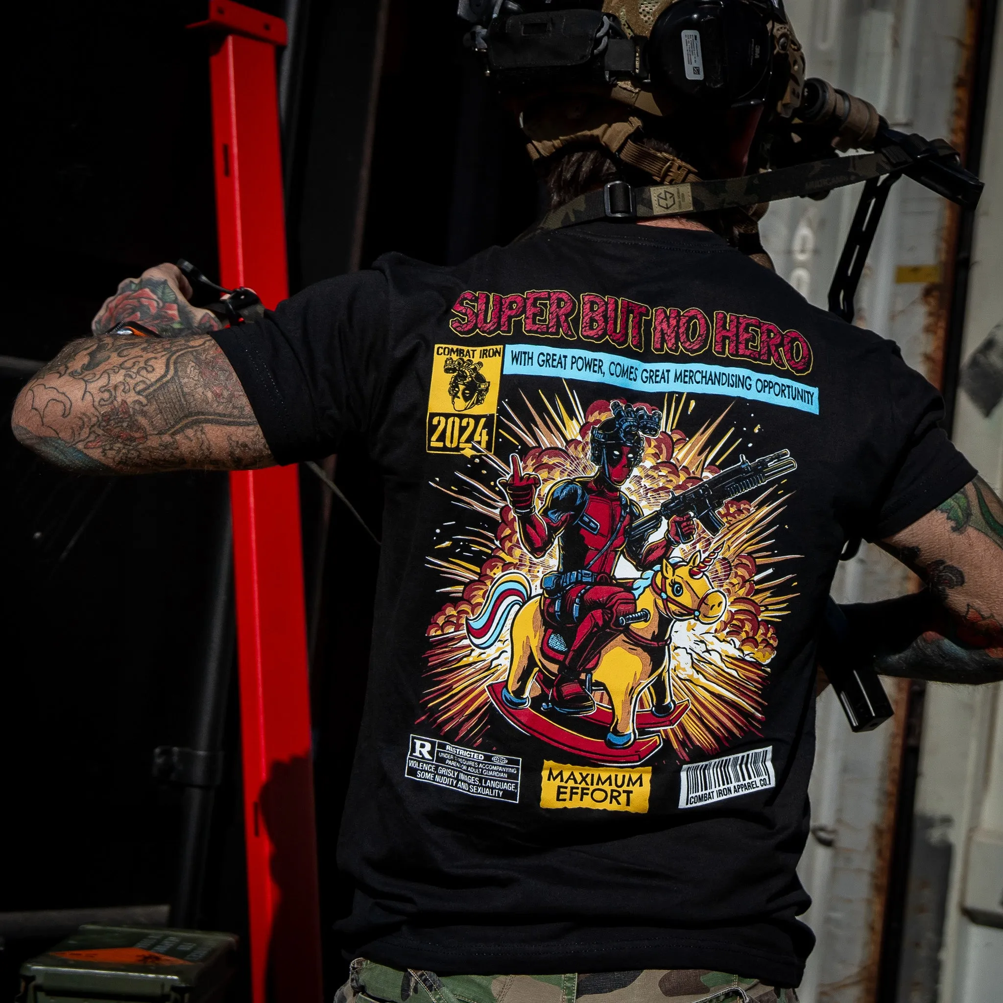 Super But No Hero Men's T-Shirt sold by Combat Iron Apparel product image thumbnail 5