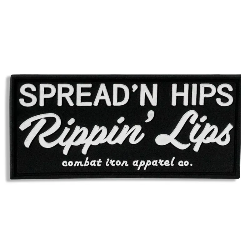 Spread'n Hips, Rippin' Lips PVC Patch sold by Combat Iron Apparel