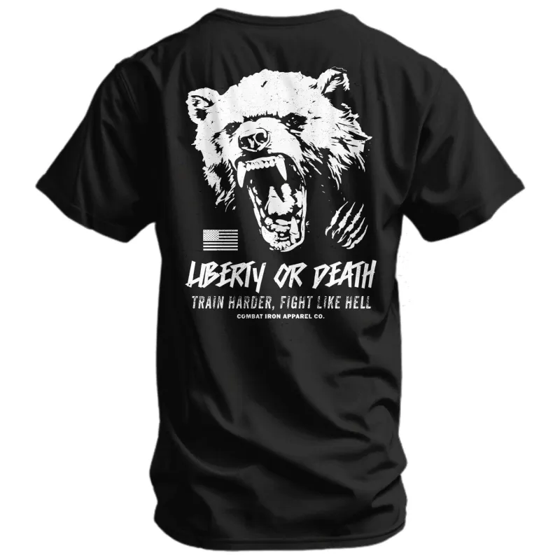 Liberty Or Death Fight Like Hell Men's T-Shirt sold by Combat Iron Apparel