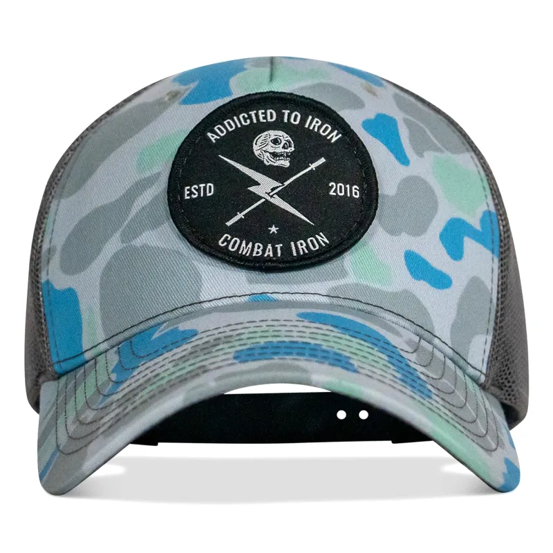Addicted To Iron Patch Snapback Hat made by Combat Iron Apparel