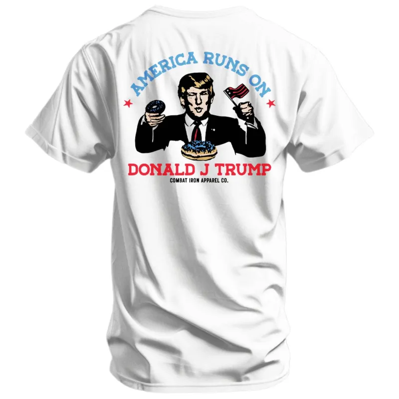 America Run's On Donald J. Trump Men's T-Shirt sold by Combat Iron Apparel