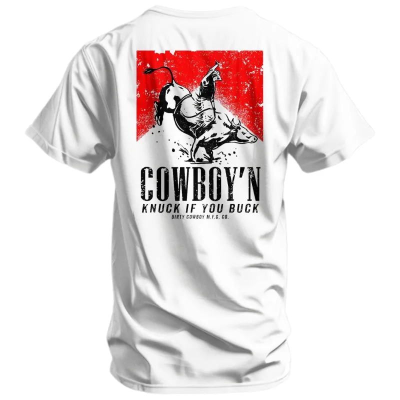 Cowboy'n | Knuck If You Buck Men's T-Shirt sold by Combat Iron Apparel