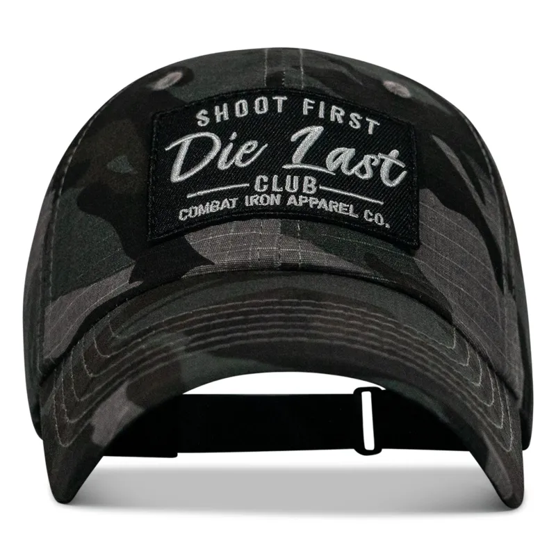 Shoot First. Die Last. Club Patch Low Profile Ripstop Flex Hat sold by Combat Iron Apparel