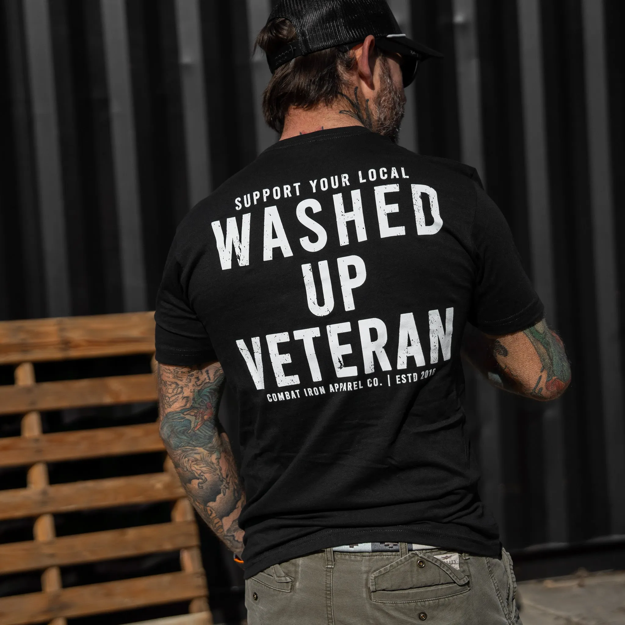 Washed Up Veteran Men's T-Shirt sold by Combat Iron Apparel product image thumbnail 2