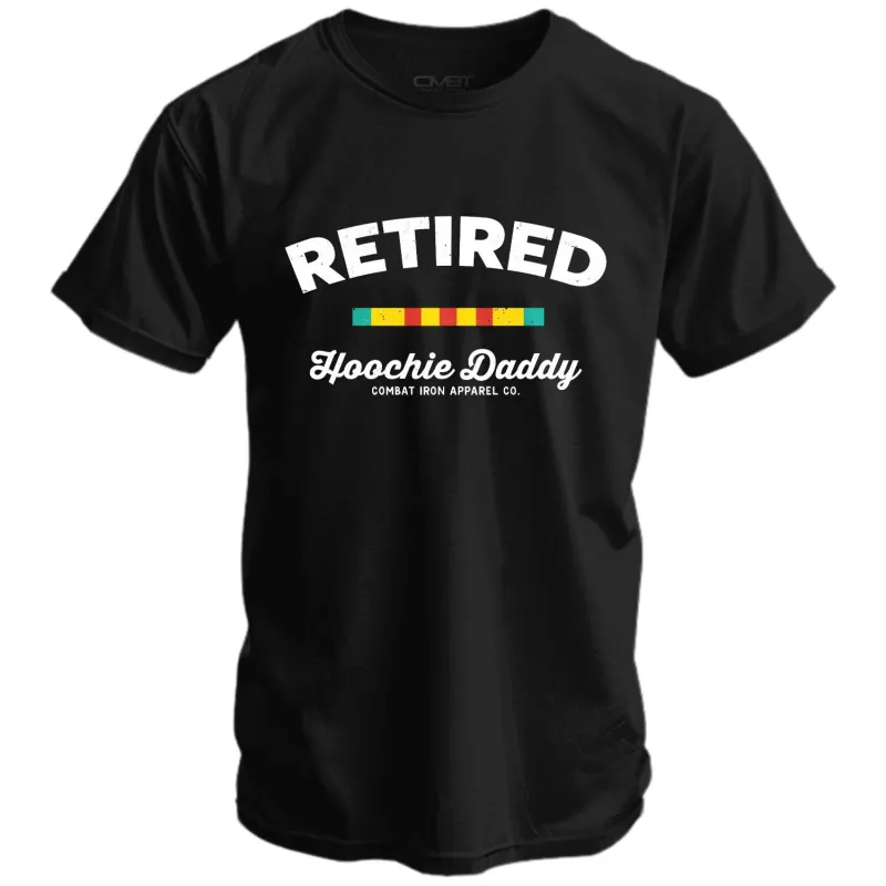 Retired Hoochie Daddy Veteran Ribbons Men's T-Shirt sold by Combat Iron Apparel