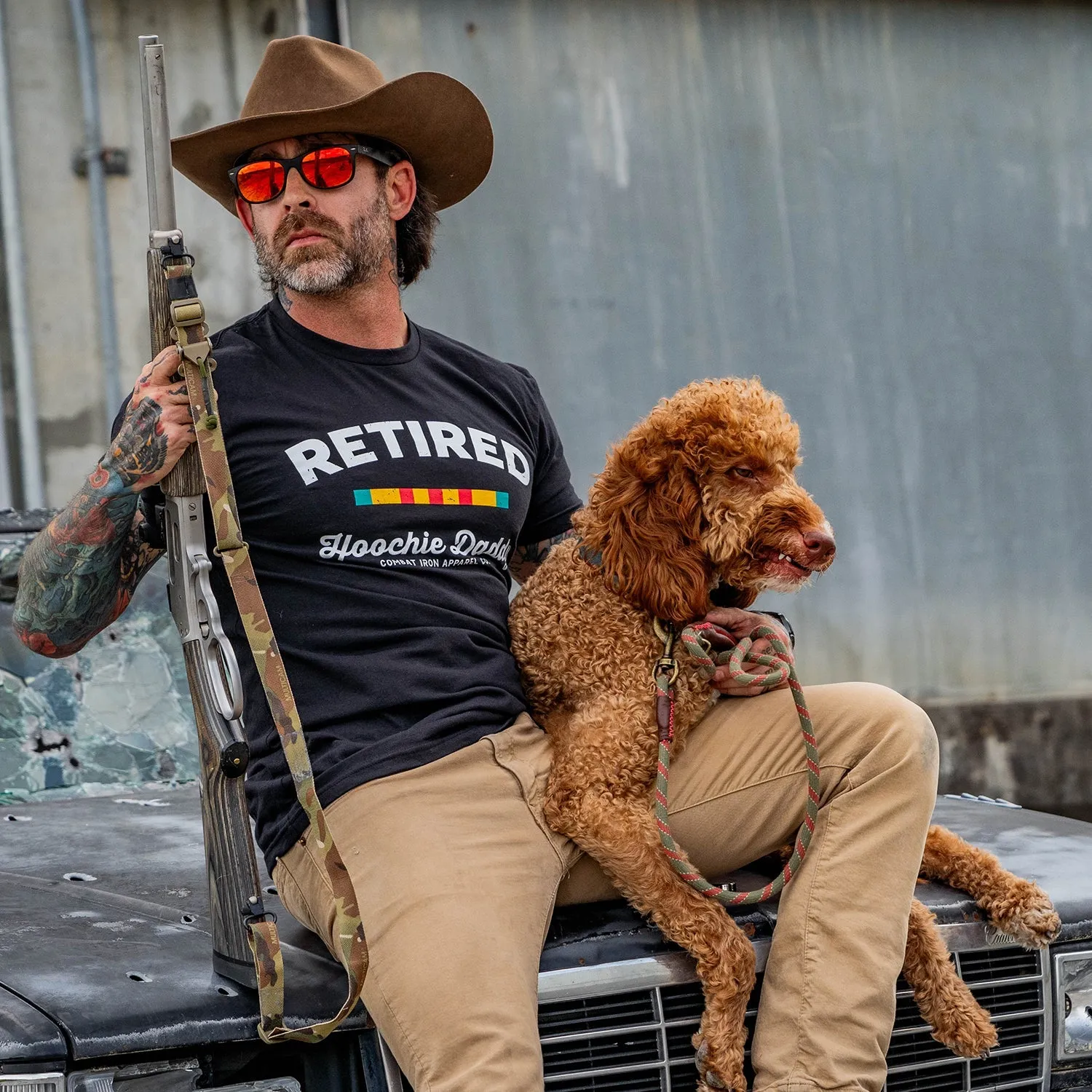 Retired Hoochie Daddy Veteran Ribbons Men's T-Shirt sold by Combat Iron Apparel product image thumbnail 5