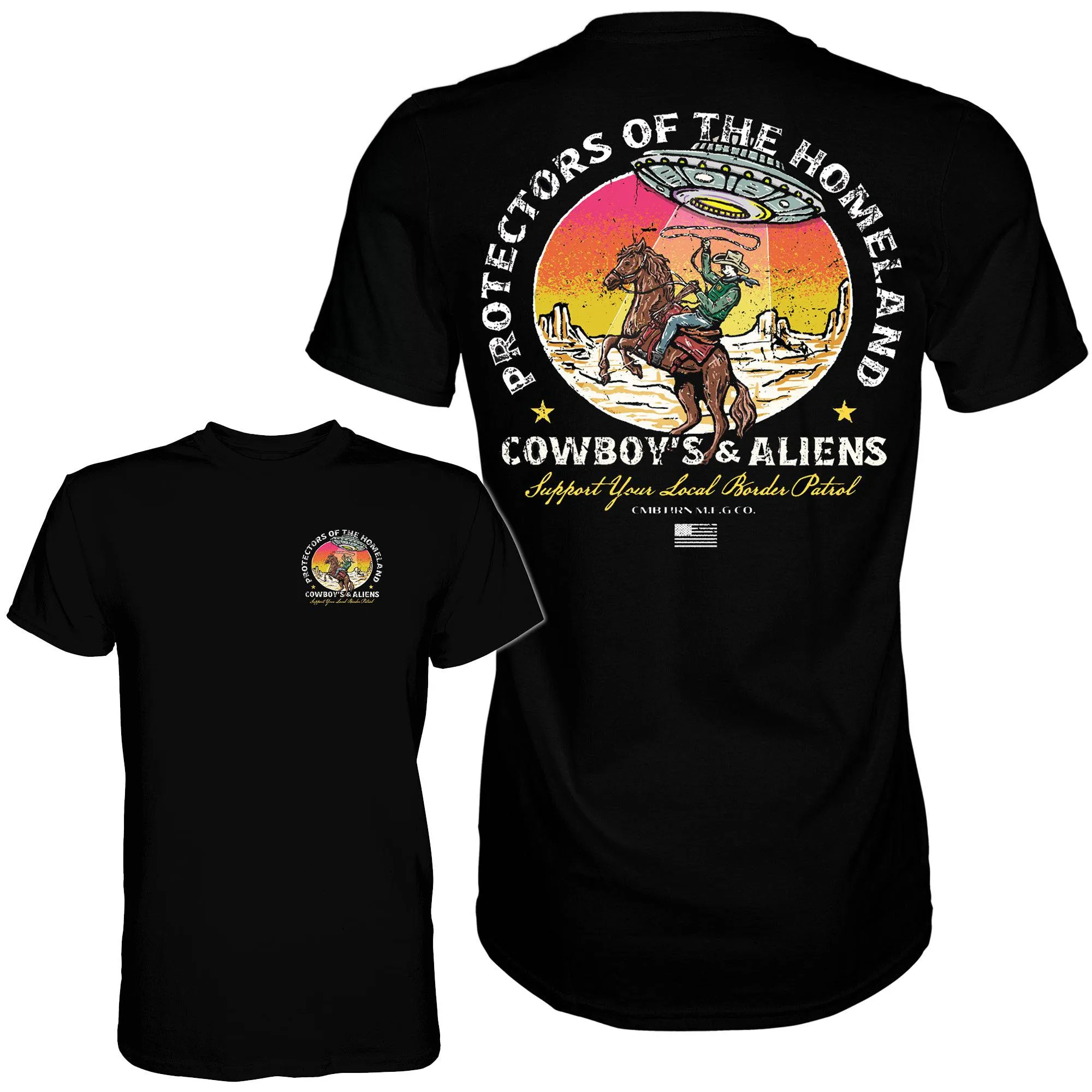 Border Patrol | Cowboy's & Aliens Men's T-Shirt sold by Combat Iron Apparel product image thumbnail 4