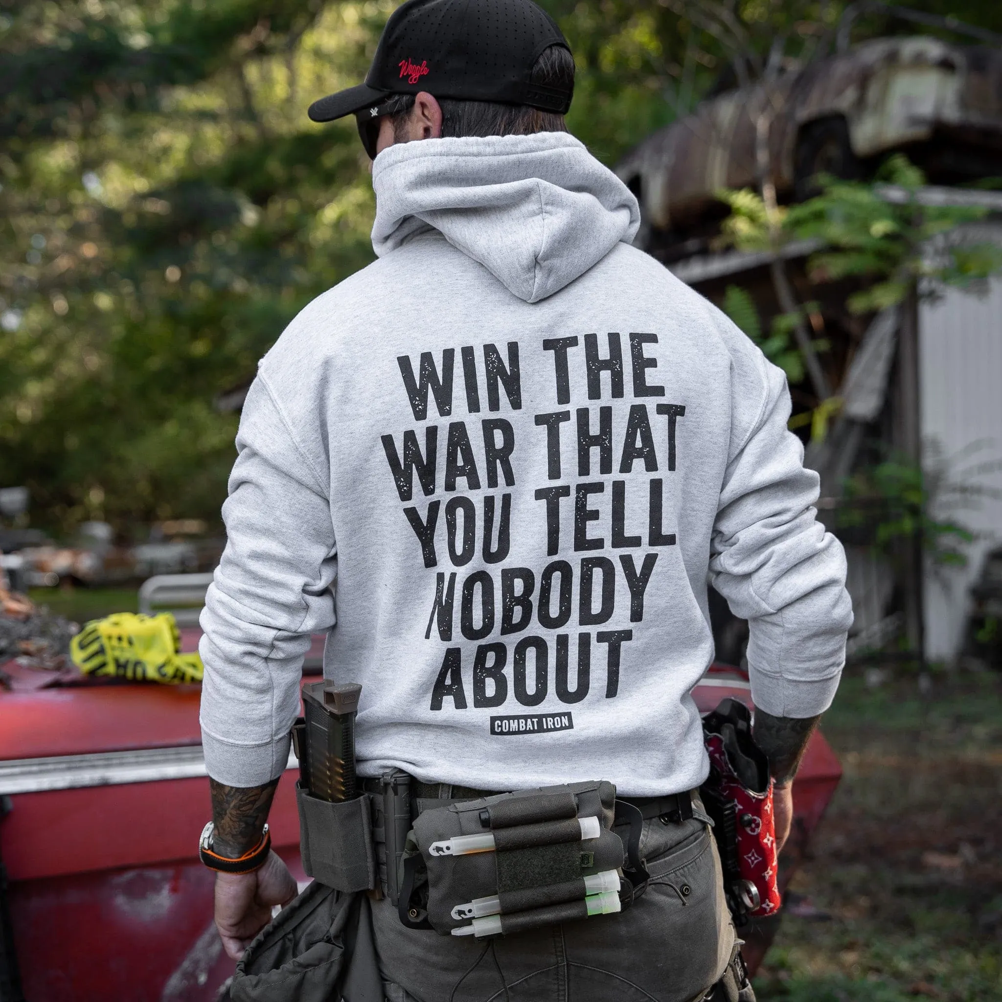 Win The War You Tell Nobody About Fleece Lined Hoodie sold by Combat Iron Apparel product image thumbnail 2
