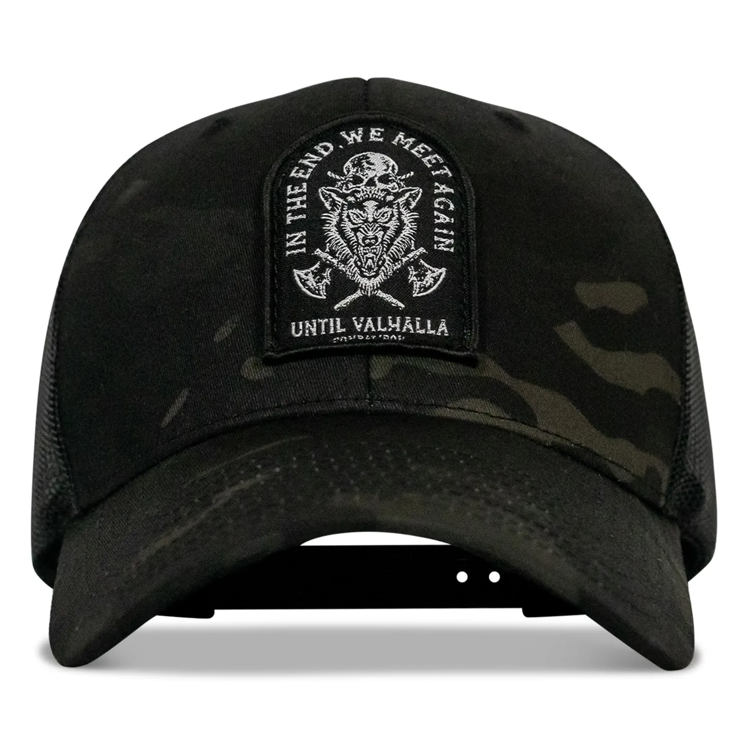 In The End, We Meet Again - Until Valhalla Patch Snapback Hat sold by Combat Iron Apparel product image thumbnail 2