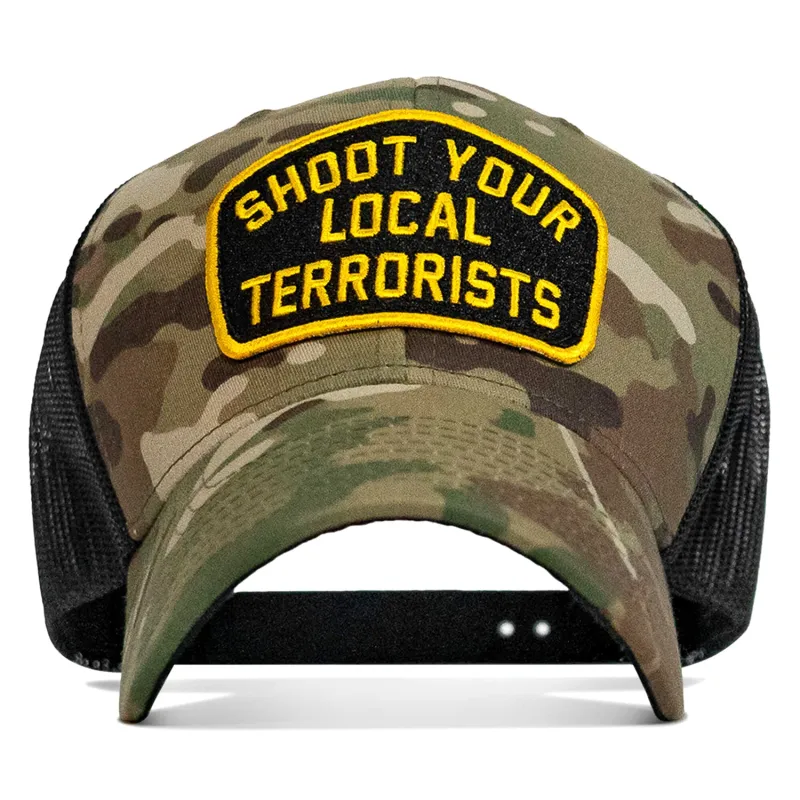 Shoot Your Local Terrorists Patch Snapback Hat sold by Combat Iron Apparel