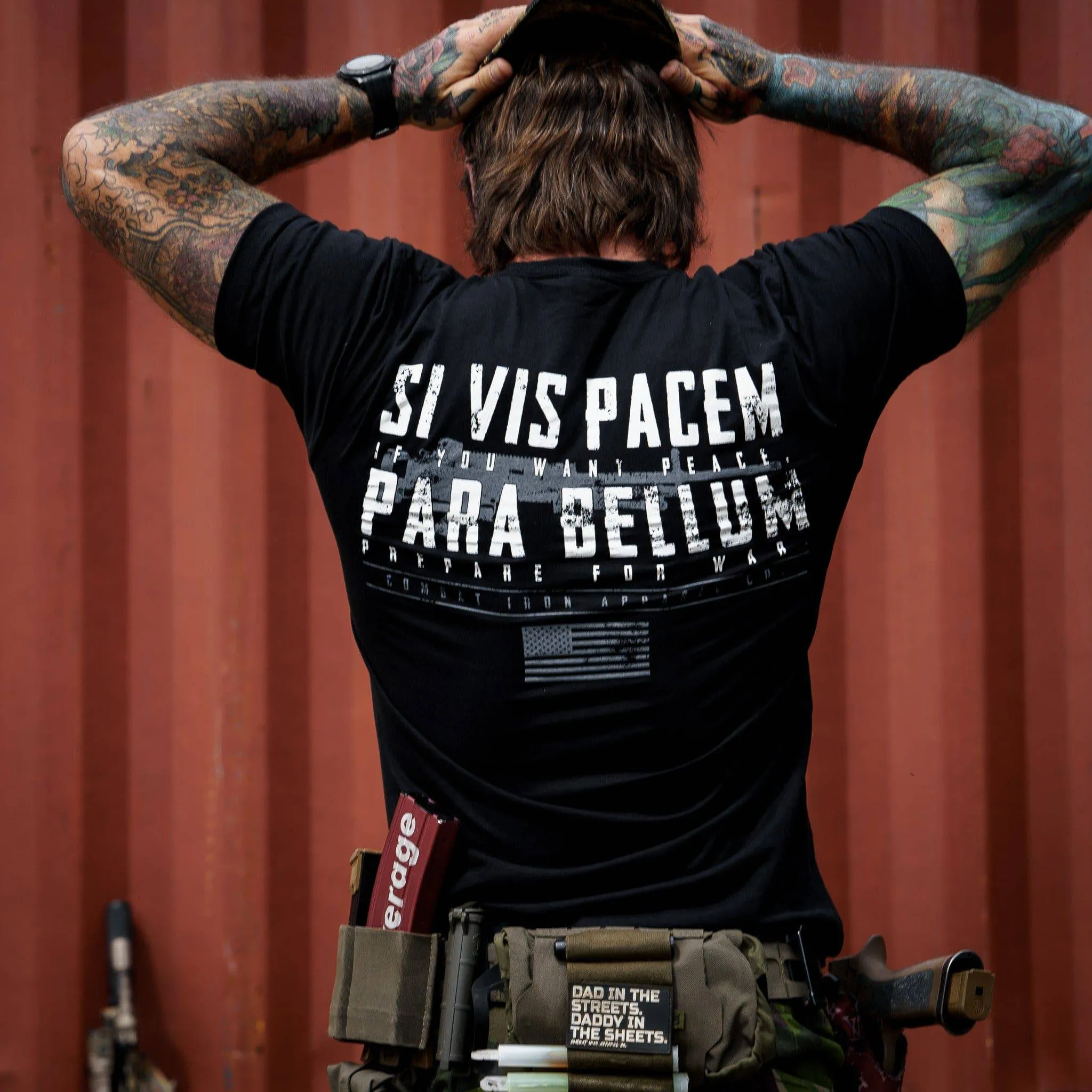 If You Want Peace Prepare For War. | SI VIS PACEM PARA BELLUM Men's T-Shirt sold by Combat Iron Apparel product image thumbnail 3