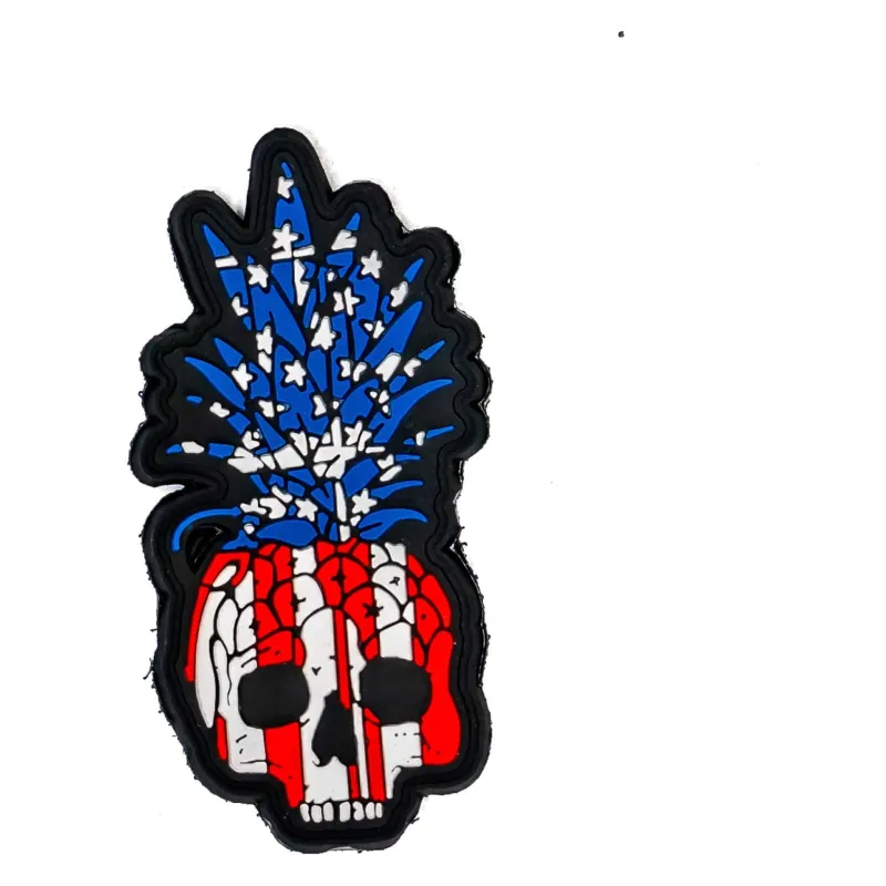 USA Pineapple Skull PVC Patch sold by Combat Iron Apparel