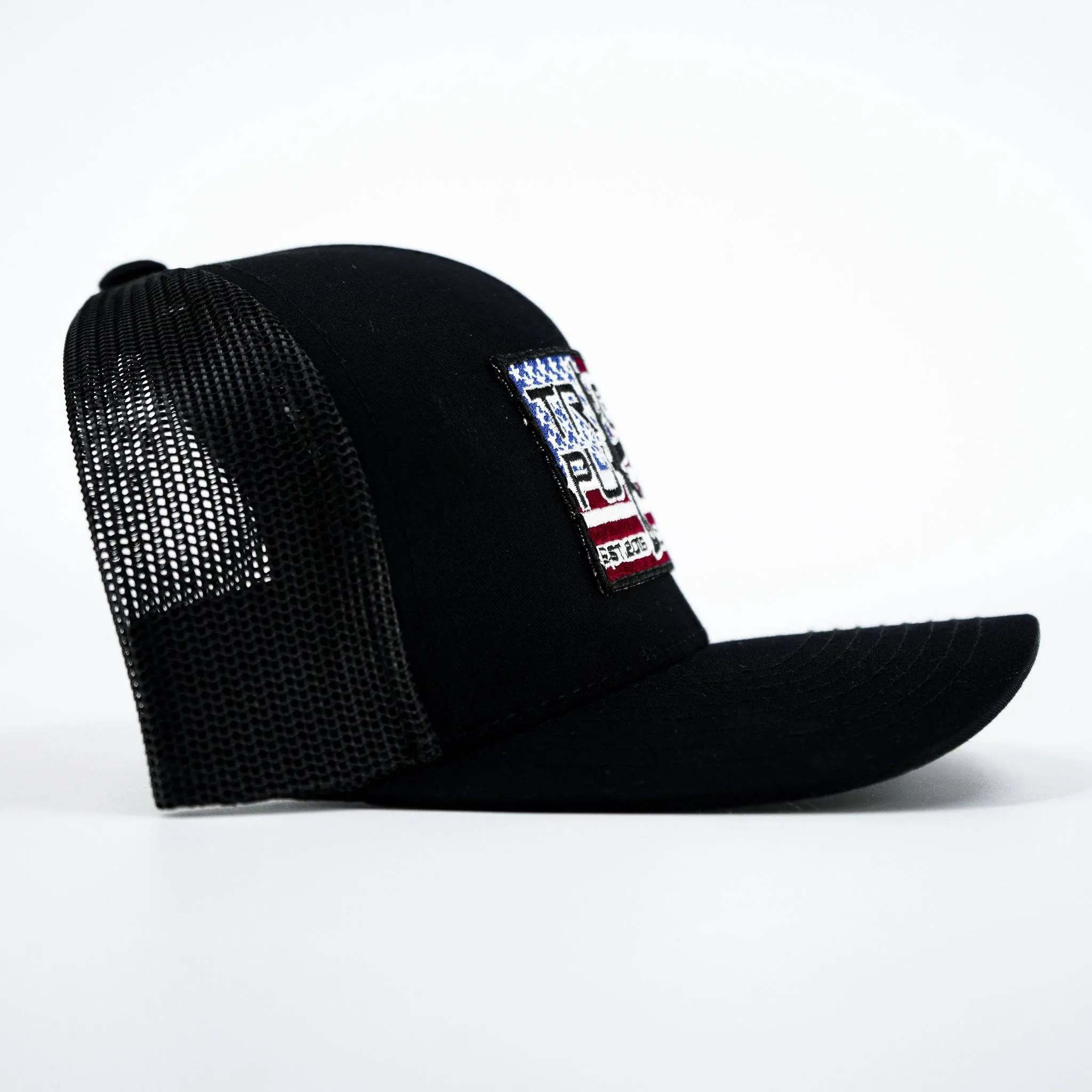 Trigger Puller American Flag Patch Mid-Profile Mesh Snapback Hat sold by Combat Iron Apparel product image thumbnail 5