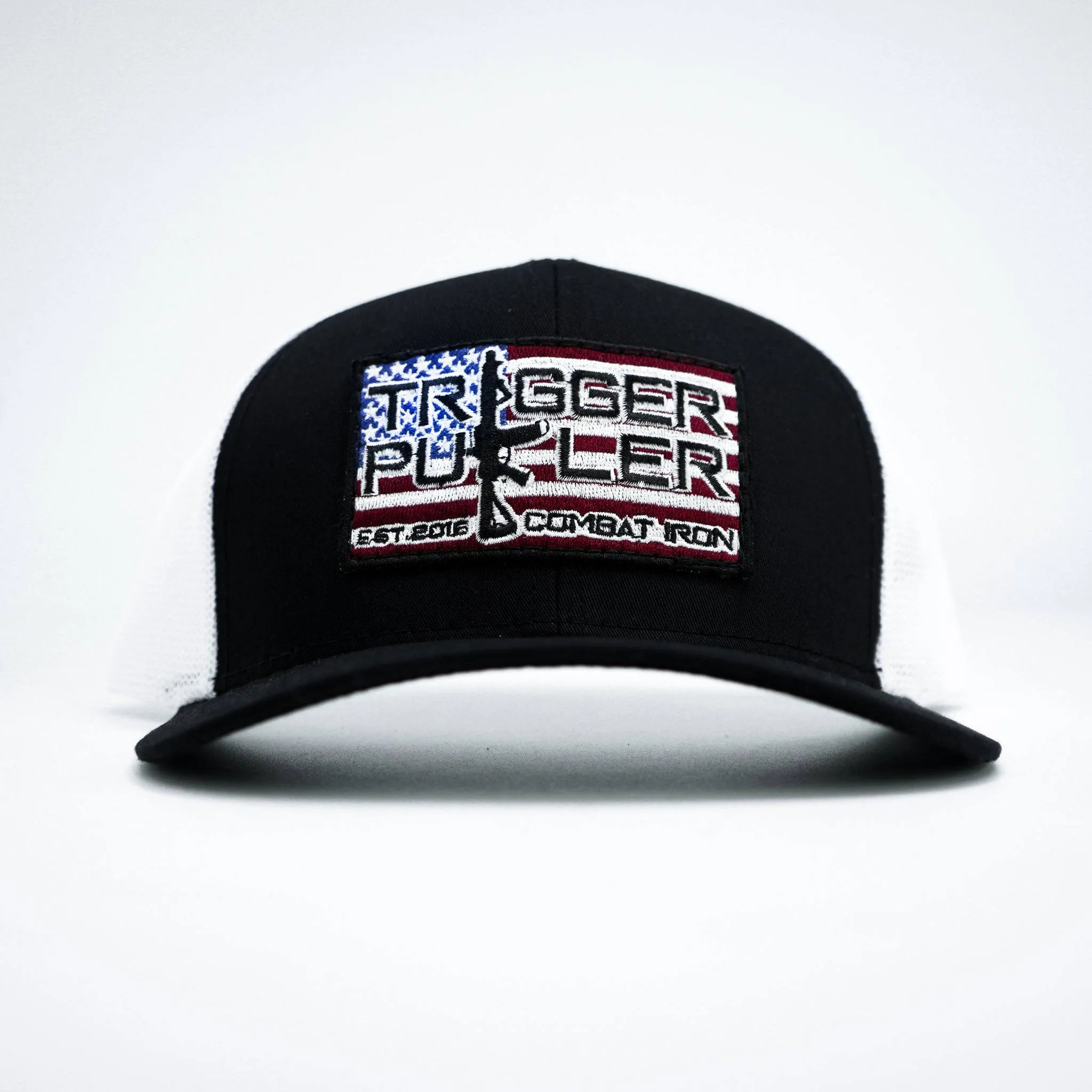 Trigger Puller American Flag Patch Mid-Profile Mesh Snapback Hat sold by Combat Iron Apparel product image thumbnail 2