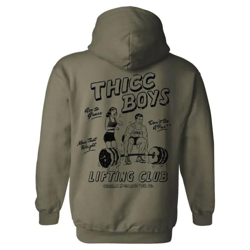 Thicc Boys Lifting Club Men's Hoodie sold by Combat Iron Apparel