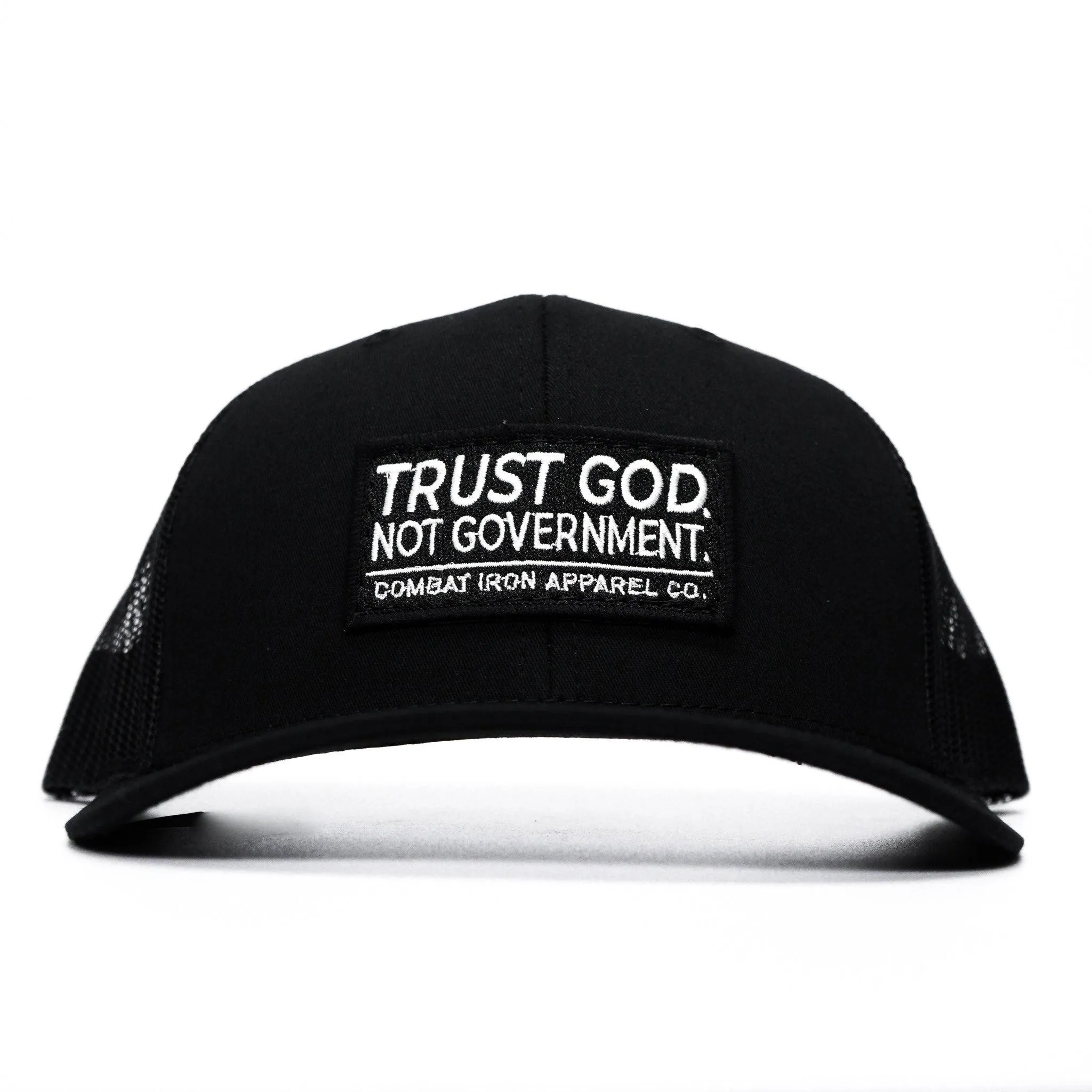 Trust God. Not Government. Mid-Profile Mesh Snapback sold by Combat Iron Apparel