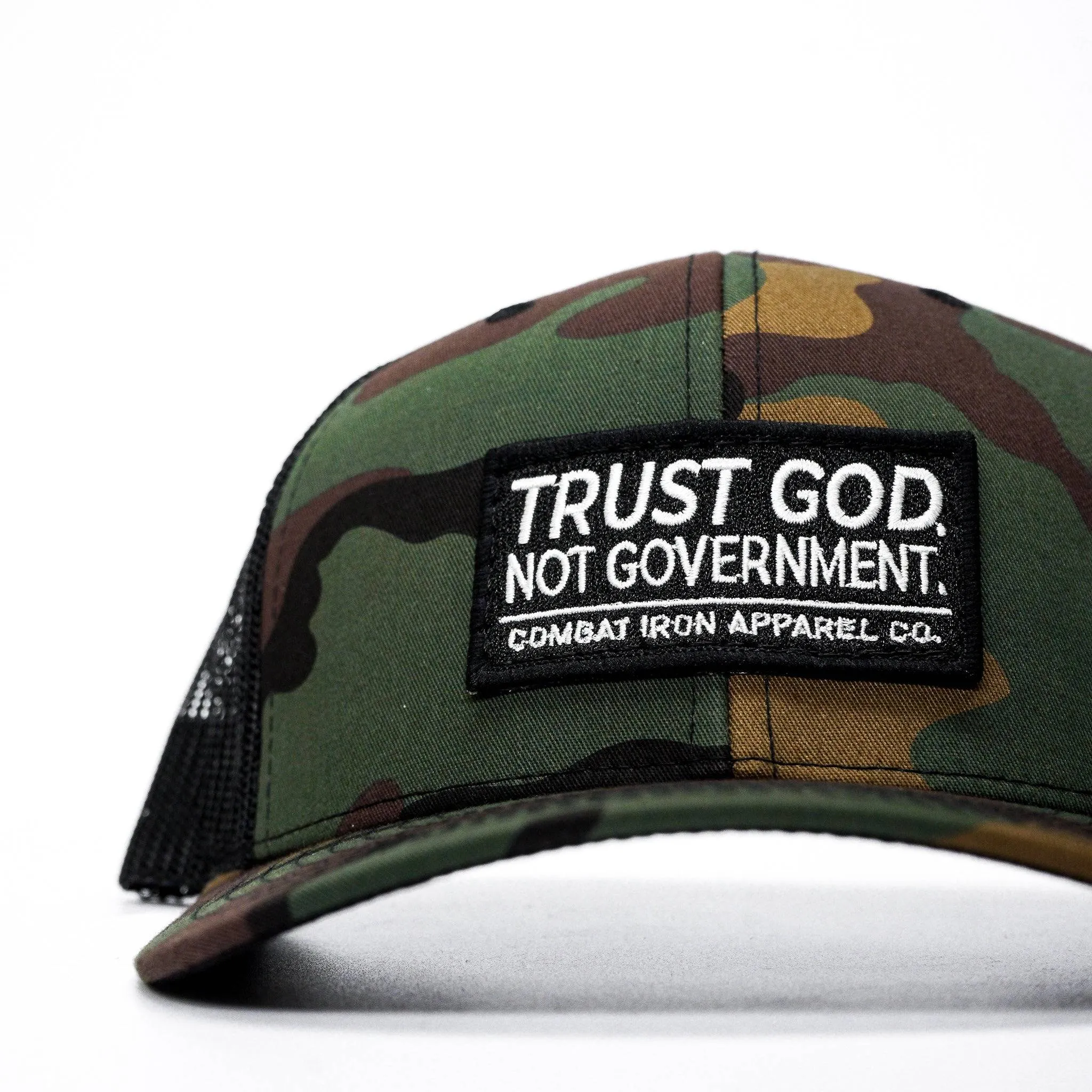 Trust God. Not Government. Mid-Profile Mesh Snapback sold by Combat Iron Apparel product image thumbnail 2