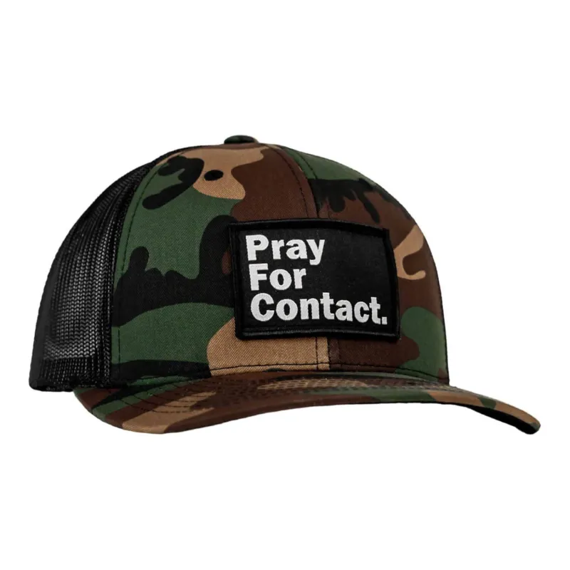 PRAY FOR CONTACT Patch Snapback HAT sold by Combat Iron Apparel