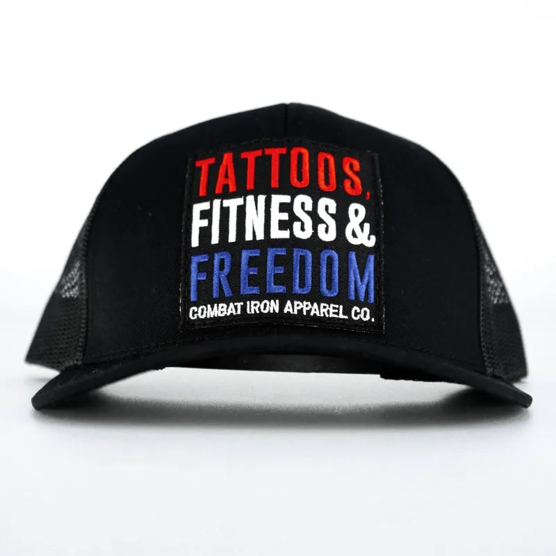 Tattoos, Fitness & Freedom USA Edition Snapback Hat sold by Combat Iron Apparel