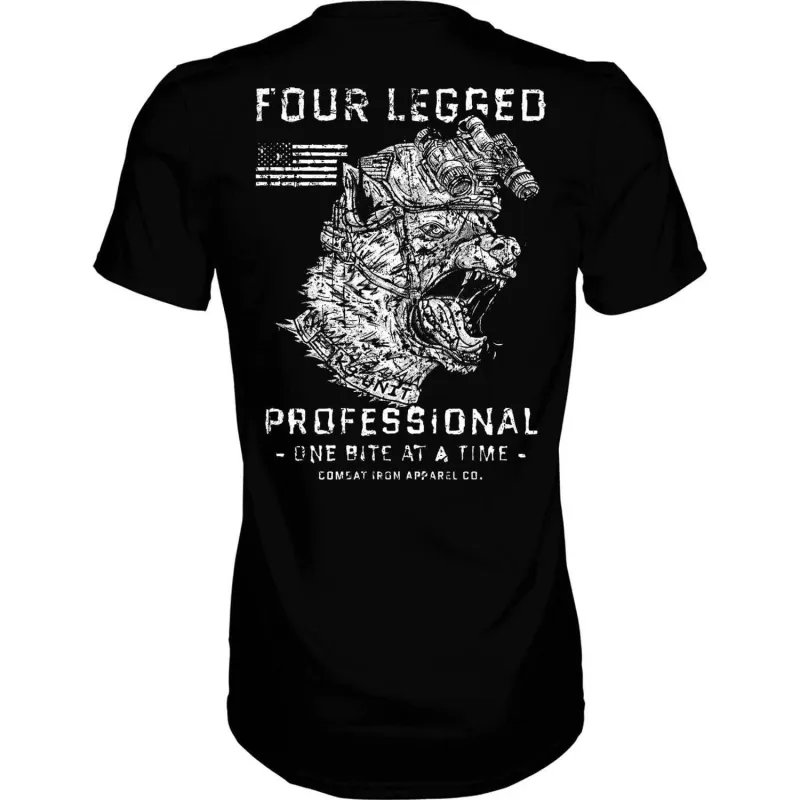 Four Legged Professional K9 Dog Training Men's T-Shirt sold by Combat Iron Apparel