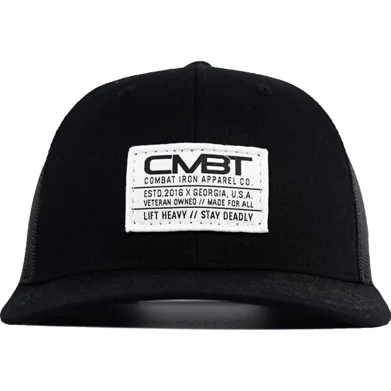 Branded CMBT White Labeled Snapback Hat made by Combat Iron Apparel