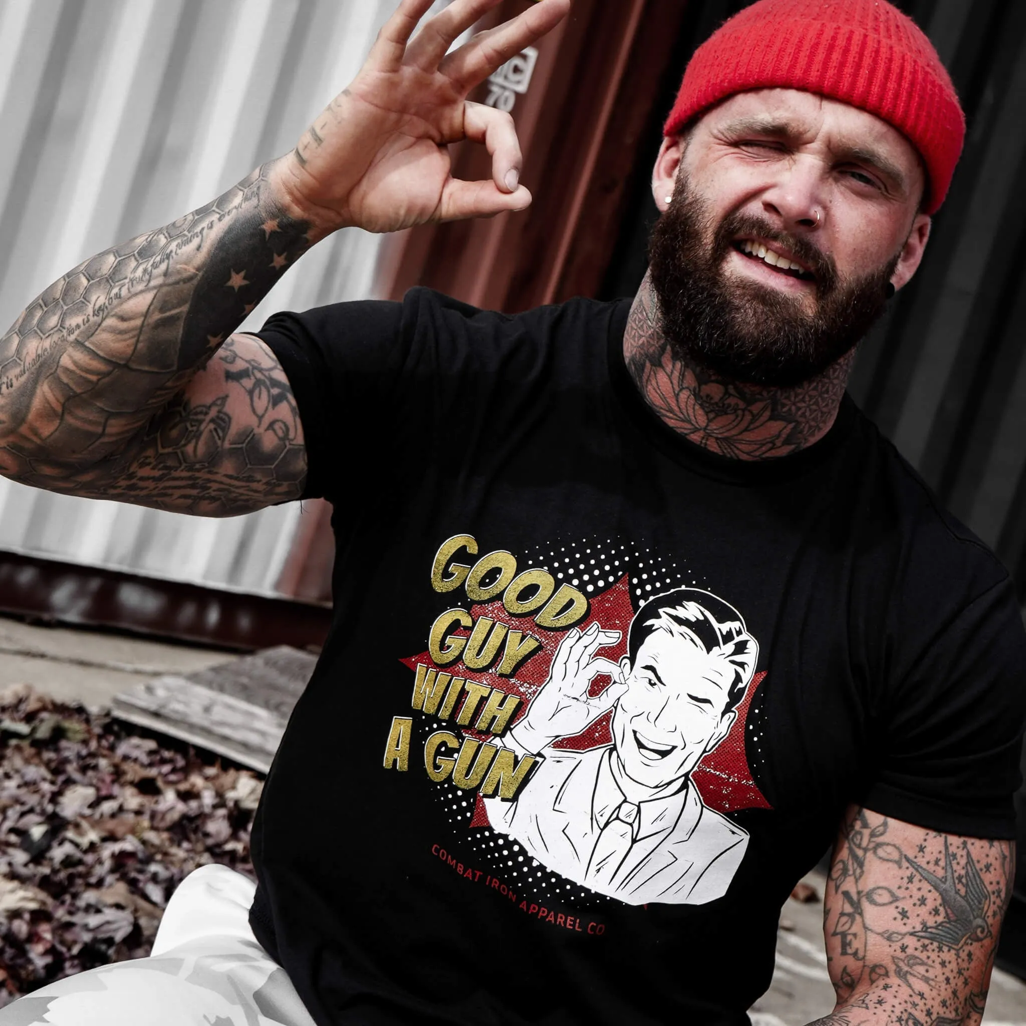 Good Guy With A Gun Comic Men's T-Shirt sold by Combat Iron Apparel product image thumbnail 3