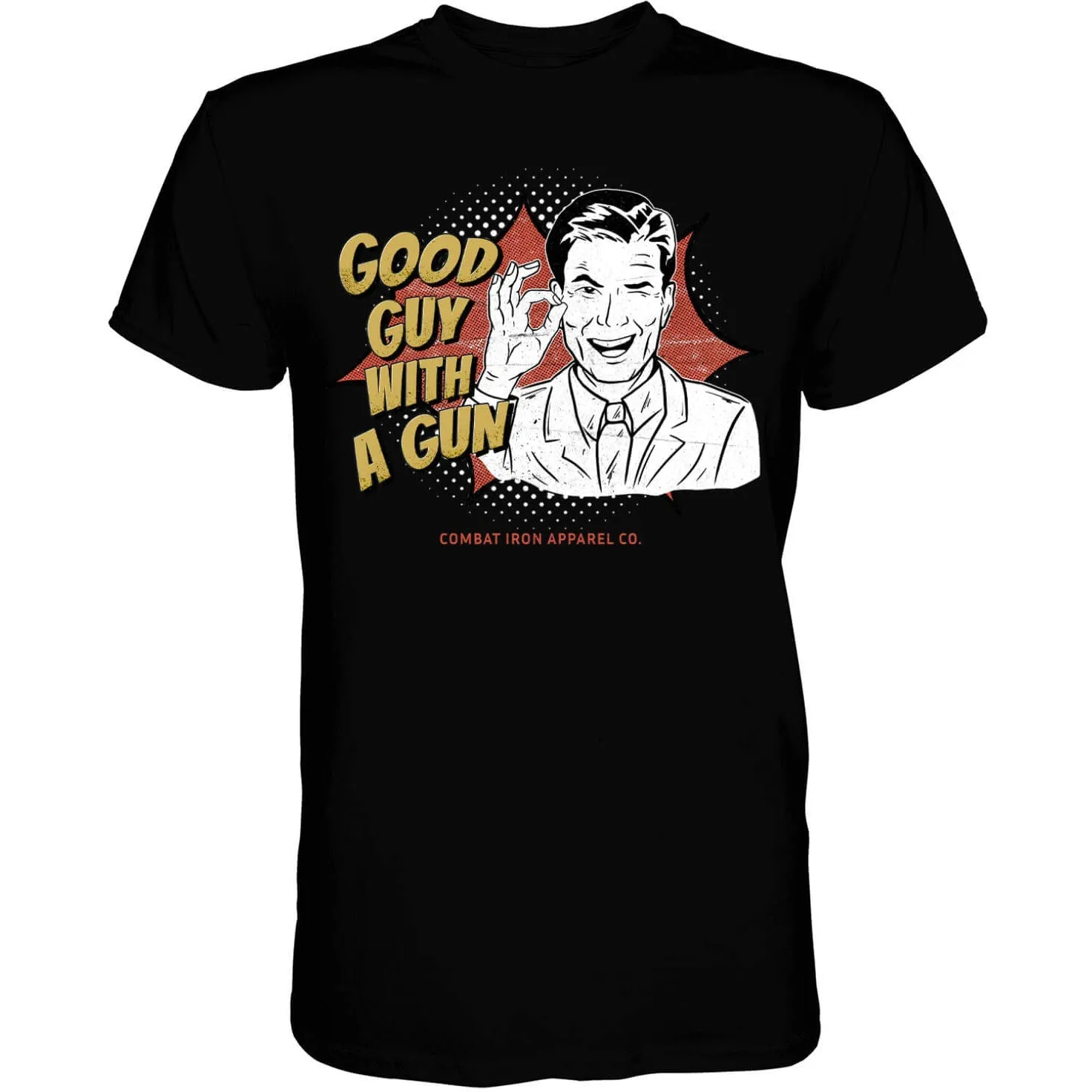 Good Guy With A Gun Comic Men's T-Shirt sold by Combat Iron Apparel