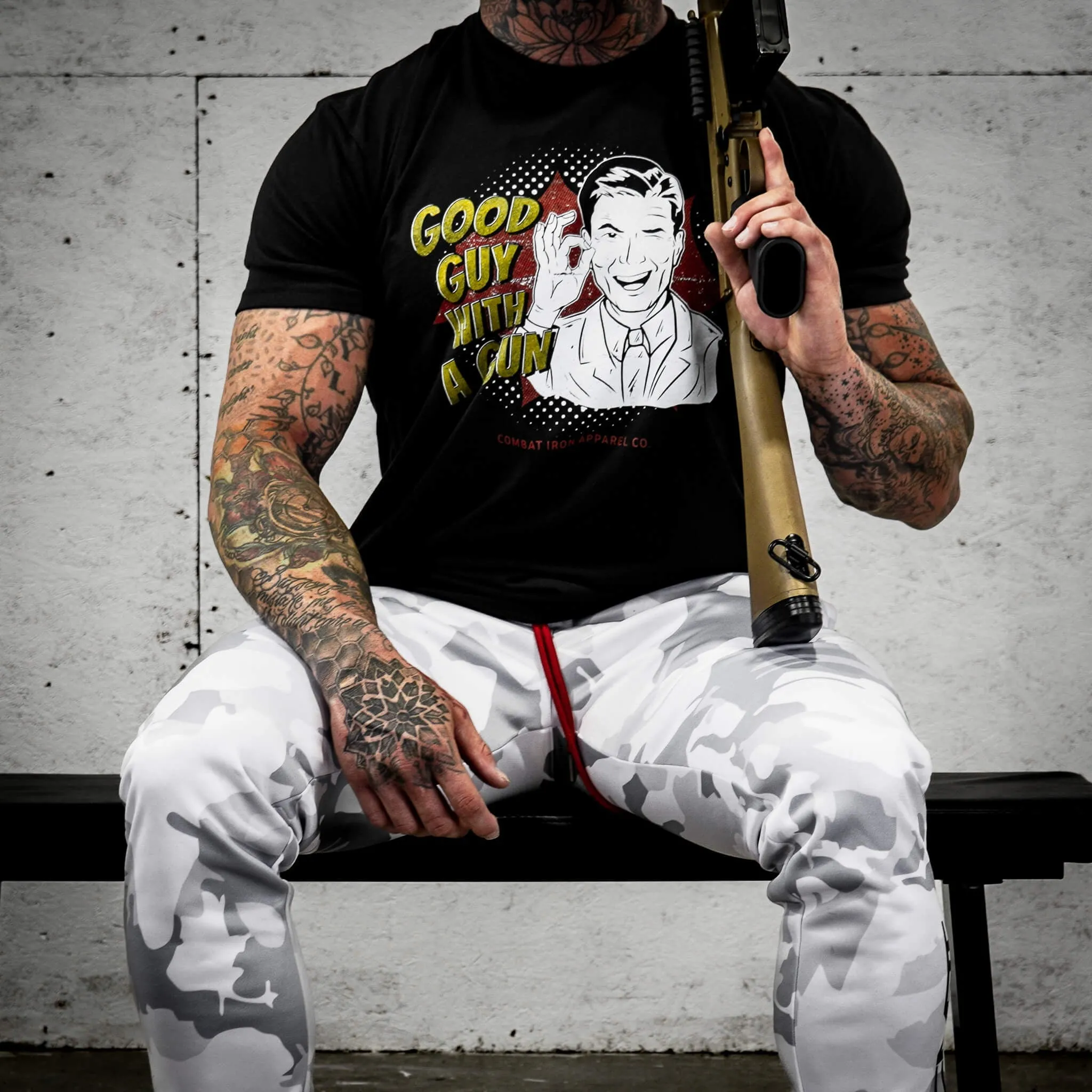 Good Guy With A Gun Comic Men's T-Shirt sold by Combat Iron Apparel product image thumbnail 4