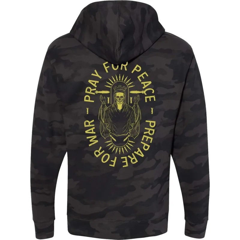 Pray For Peace. Prepare For War. Hoodie made by Combat Iron Apparel