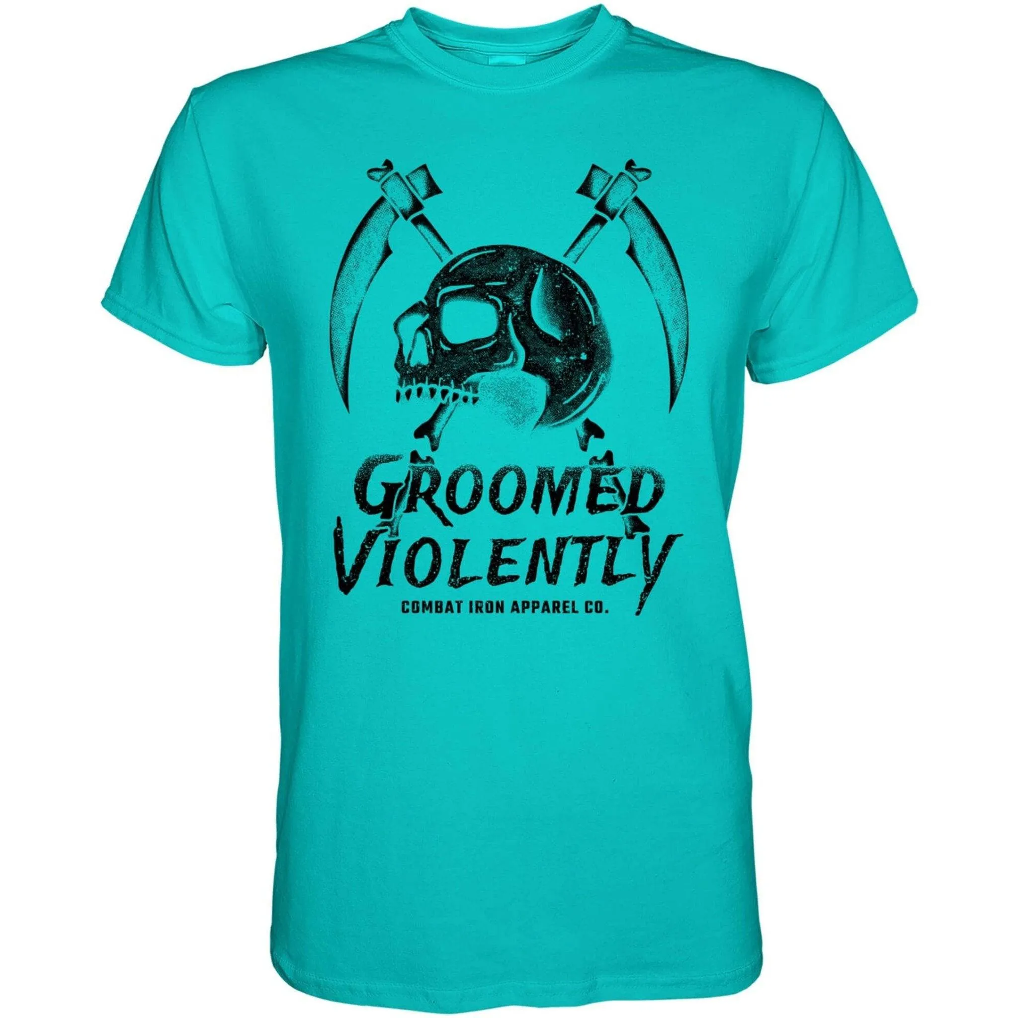 Groomed Violently Skull Men's T-Shirt sold by Combat Iron Apparel product image thumbnail 3