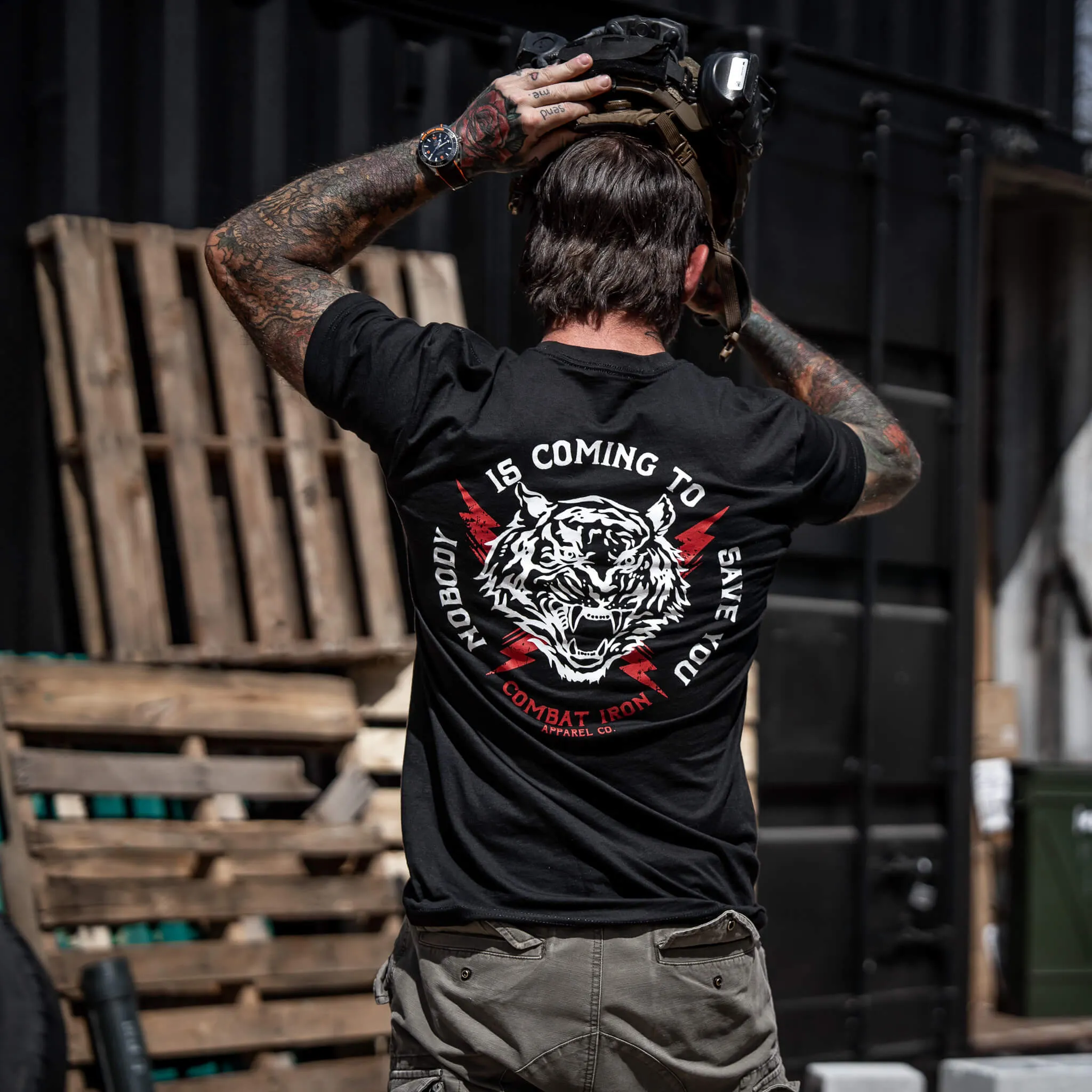 Nobody Is Coming To Save You Men's T-Shirt sold by Combat Iron Apparel product image thumbnail 2