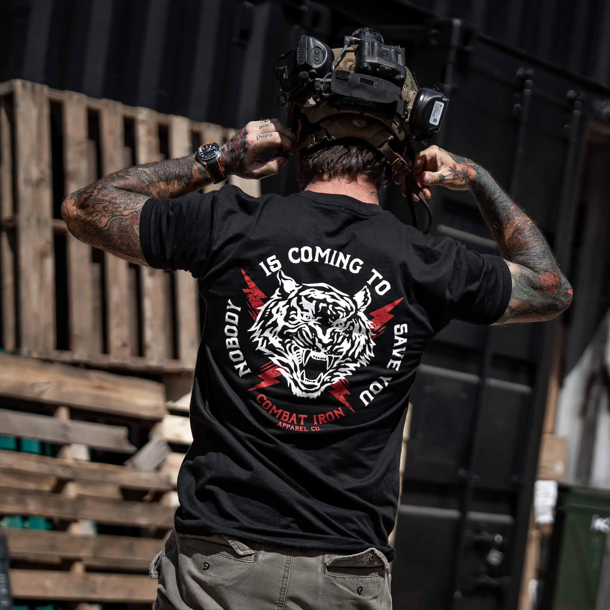 Nobody Is Coming To Save You Men's T-Shirt sold by Combat Iron Apparel product image thumbnail 4