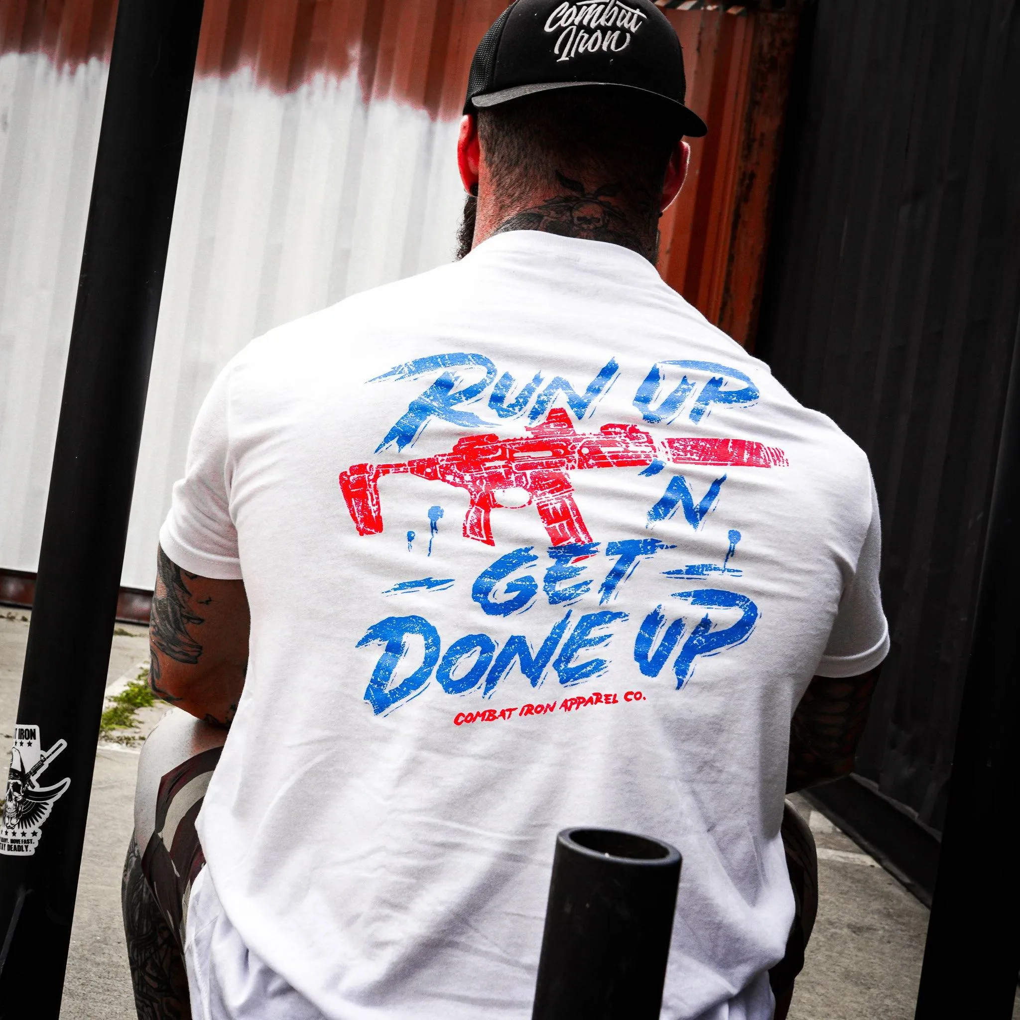 Run Up 'N Get Done Up Men's T-Shirt sold by Combat Iron Apparel product image thumbnail 2