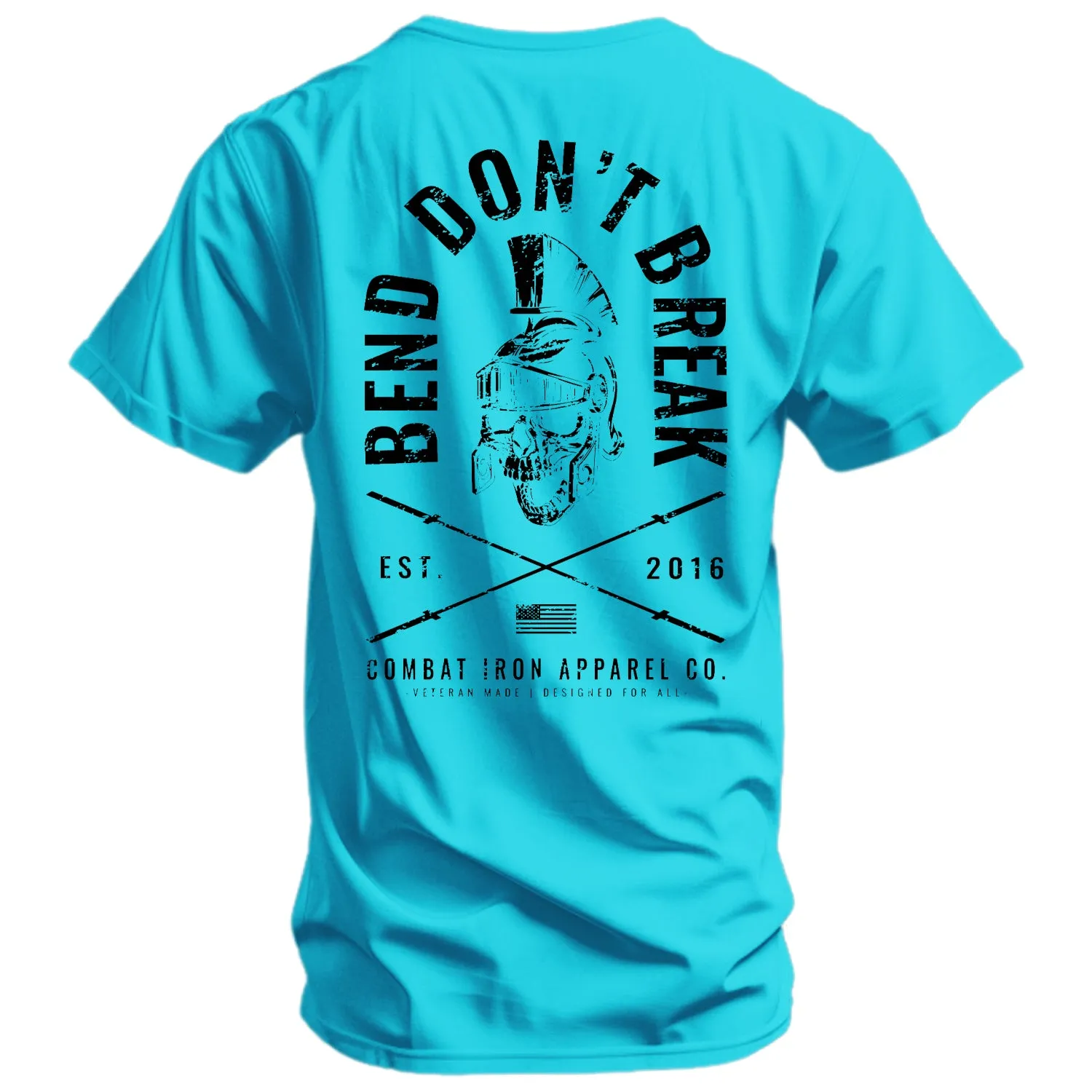 Bend Don't Break Barbell Skull Men's T-Shirt sold by Combat Iron Apparel product image thumbnail 4