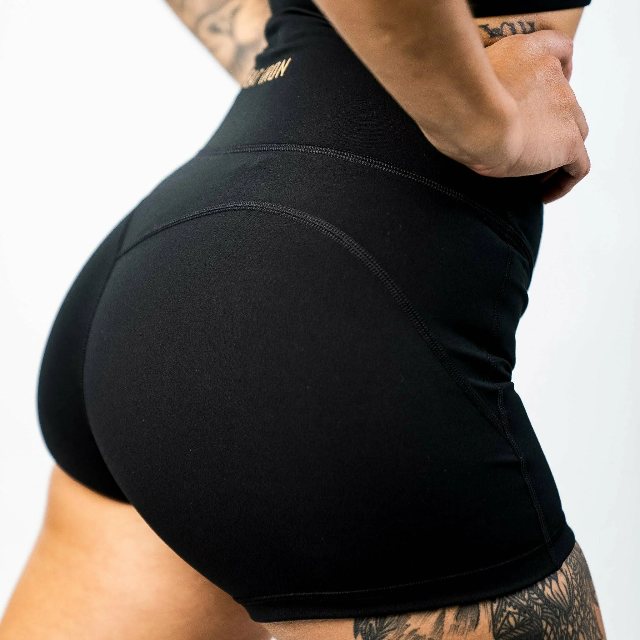 LADIES LUXE HIGH WAISTED SHORTS sold by Combat Iron Apparel product image thumbnail 4