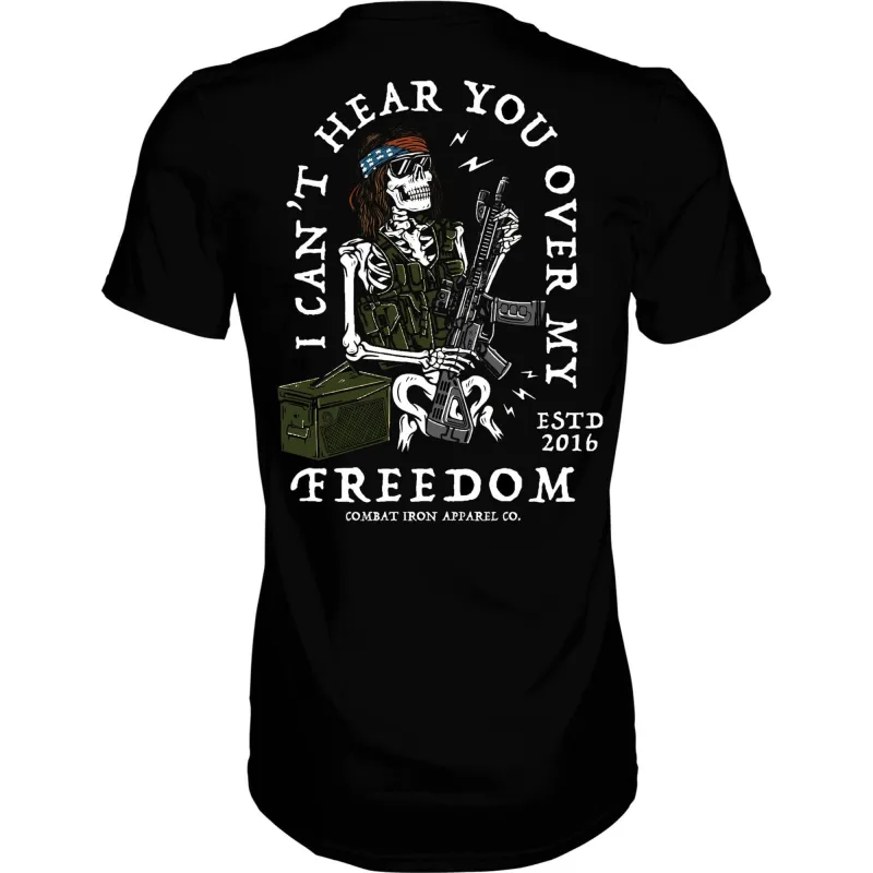 I Can't Hear You Over My Freedom AR Guitar Men's T-Shirt sold by Combat Iron Apparel