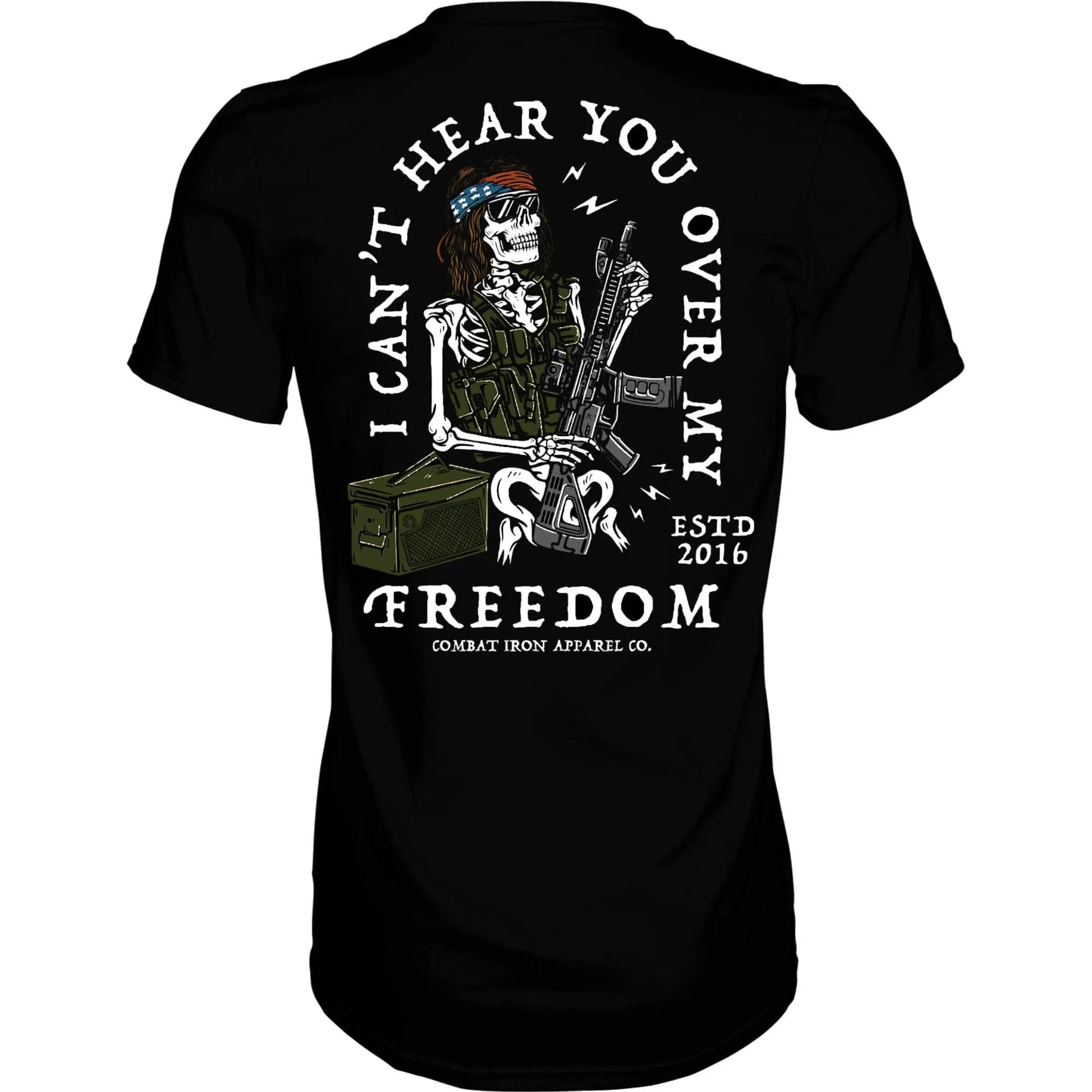 I Can't Hear You Over My Freedom AR Guitar Men's T-Shirt sold by Combat Iron Apparel