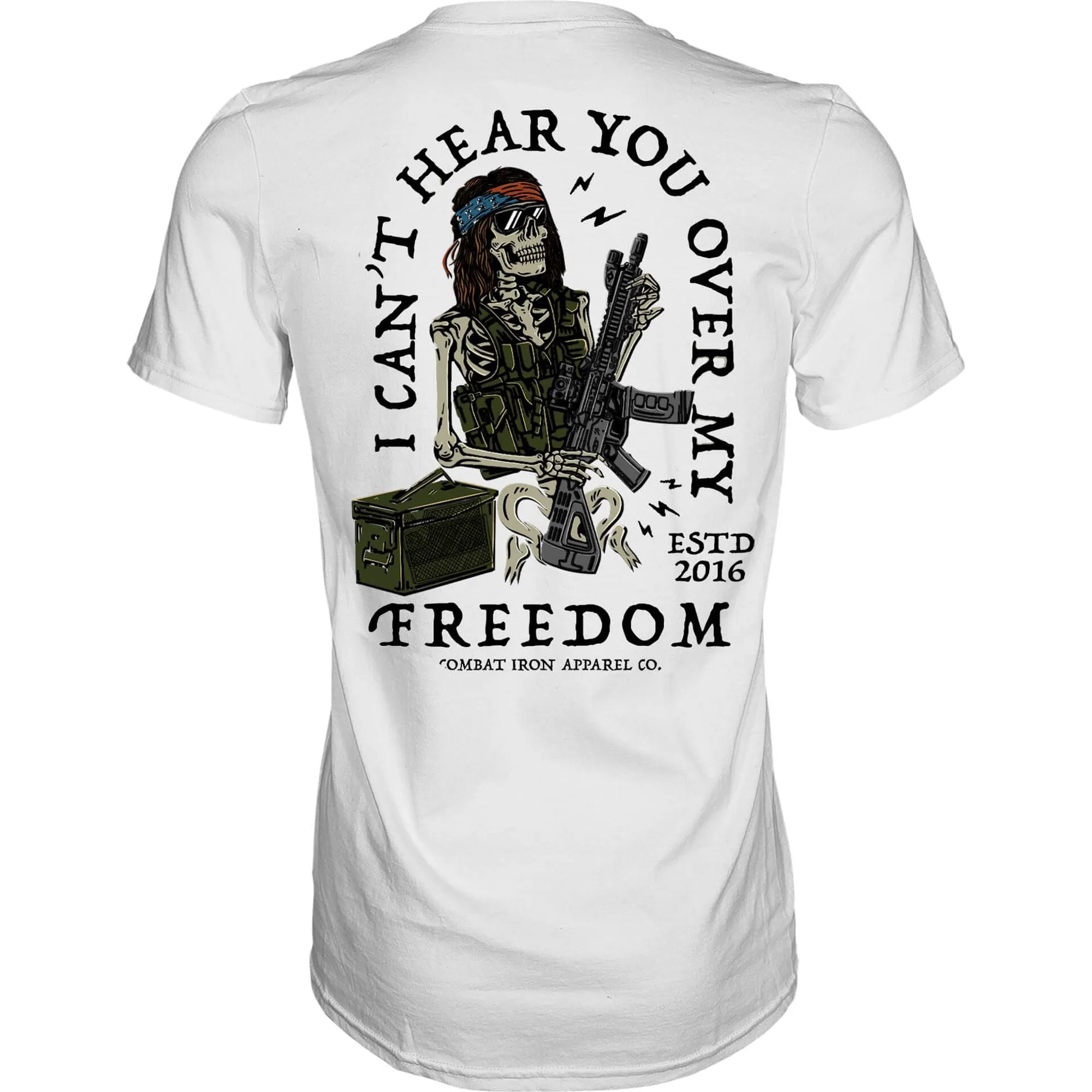 I Can't Hear You Over My Freedom AR Guitar Men's T-Shirt sold by Combat Iron Apparel product image thumbnail 2