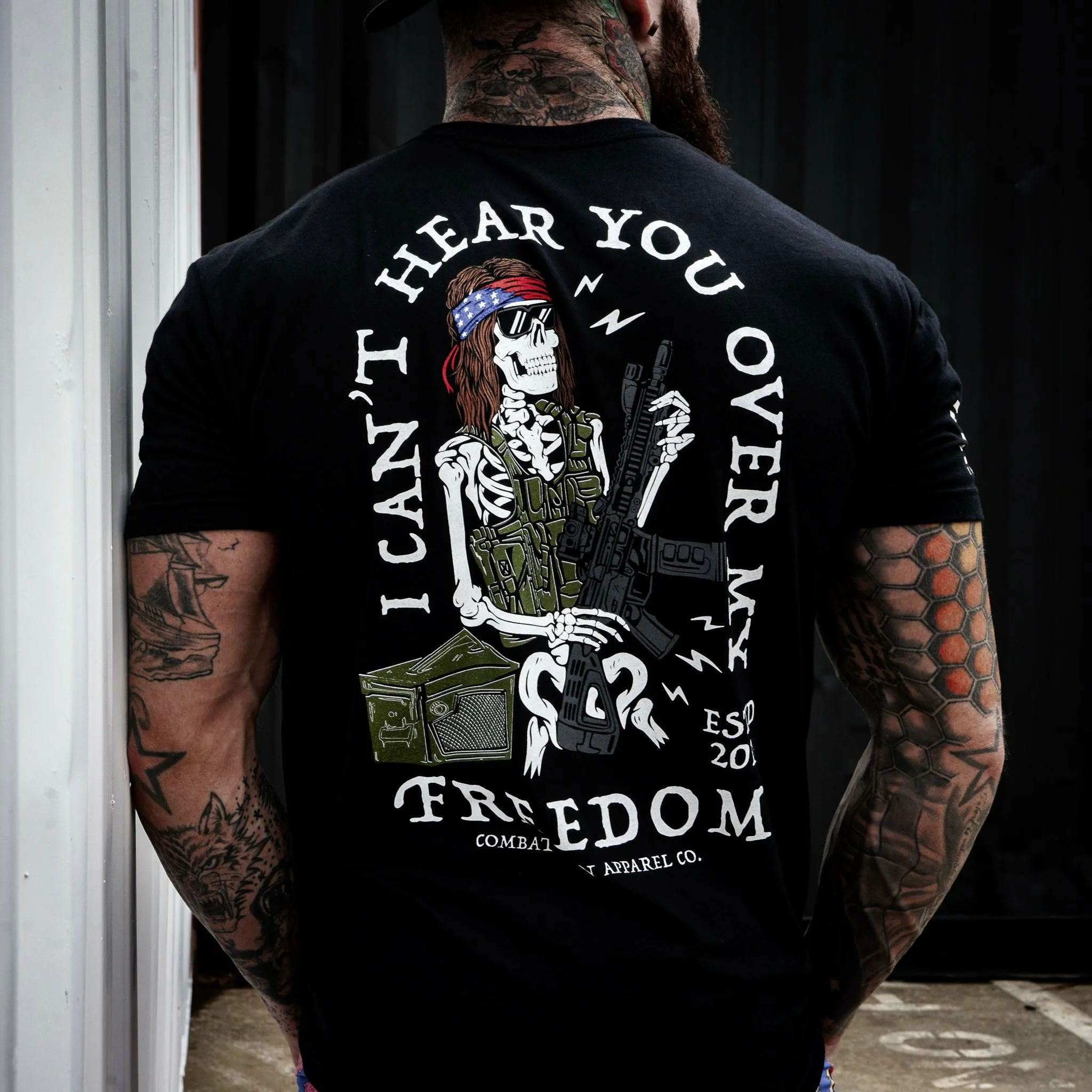 I Can't Hear You Over My Freedom AR Guitar Men's T-Shirt sold by Combat Iron Apparel product image thumbnail 5
