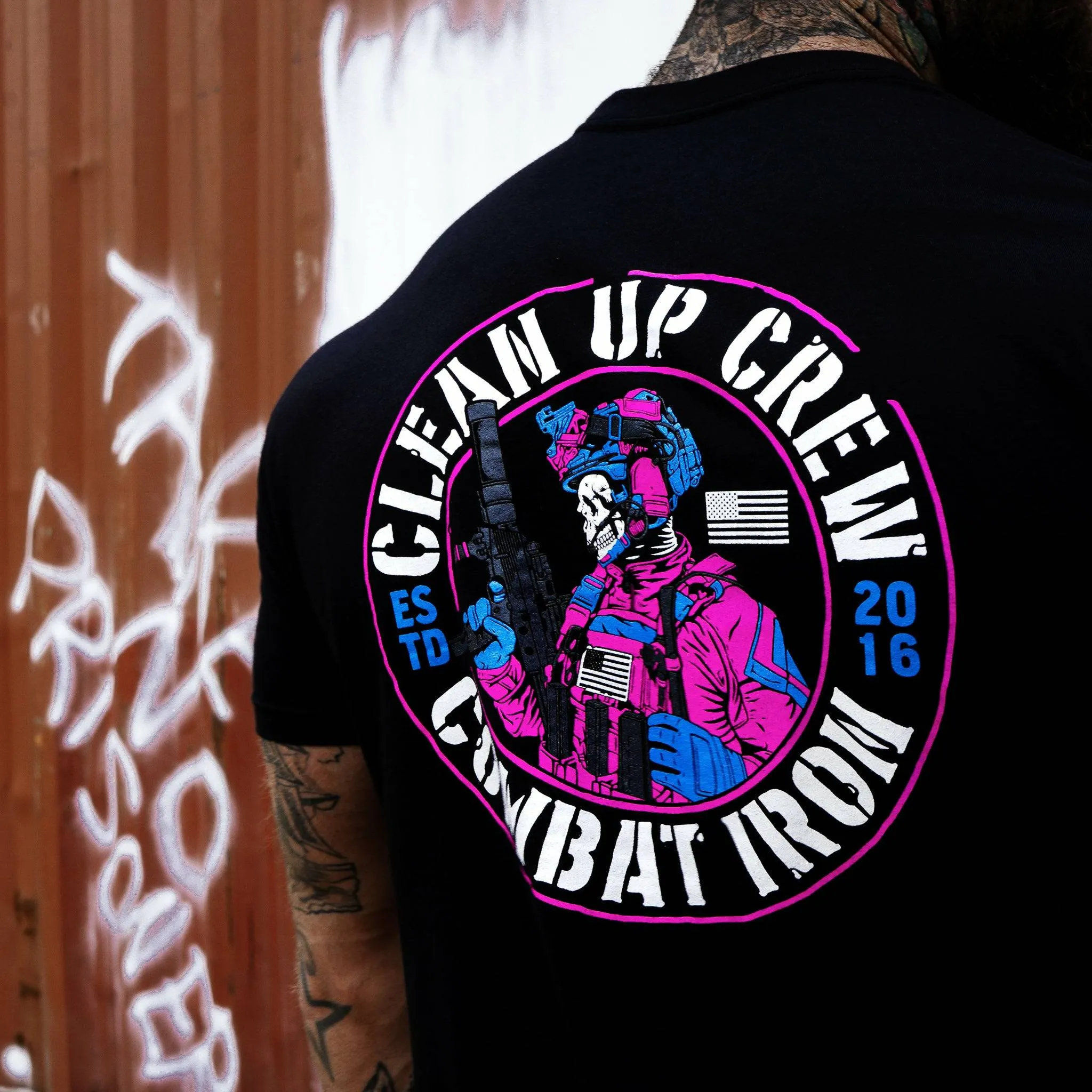 Clean up Crew Operator Skull Men's T-Shirt sold by Combat Iron Apparel product image thumbnail 5