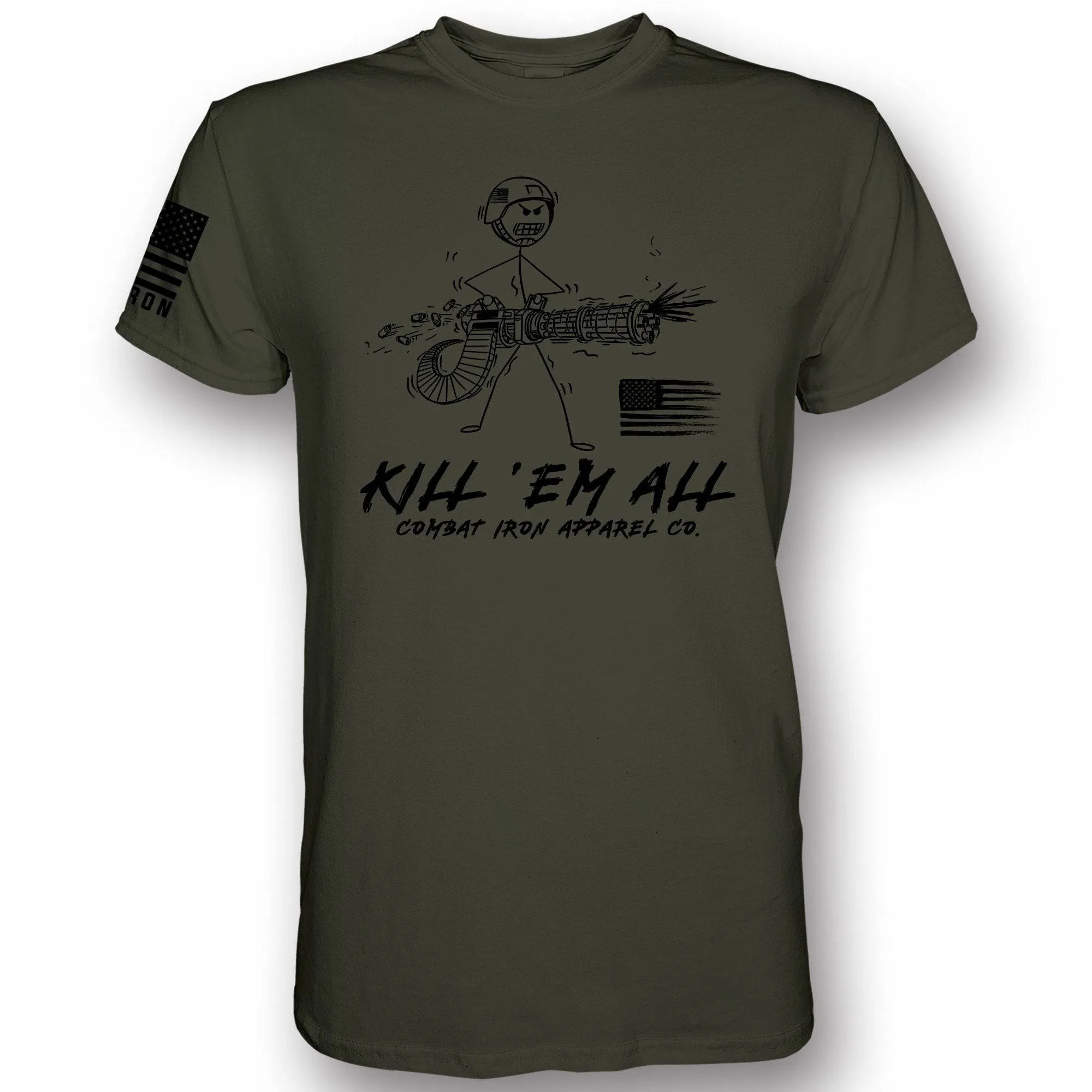 Kill Em' All Machine Gunner Men's T-Shirt sold by Combat Iron Apparel product image thumbnail 5