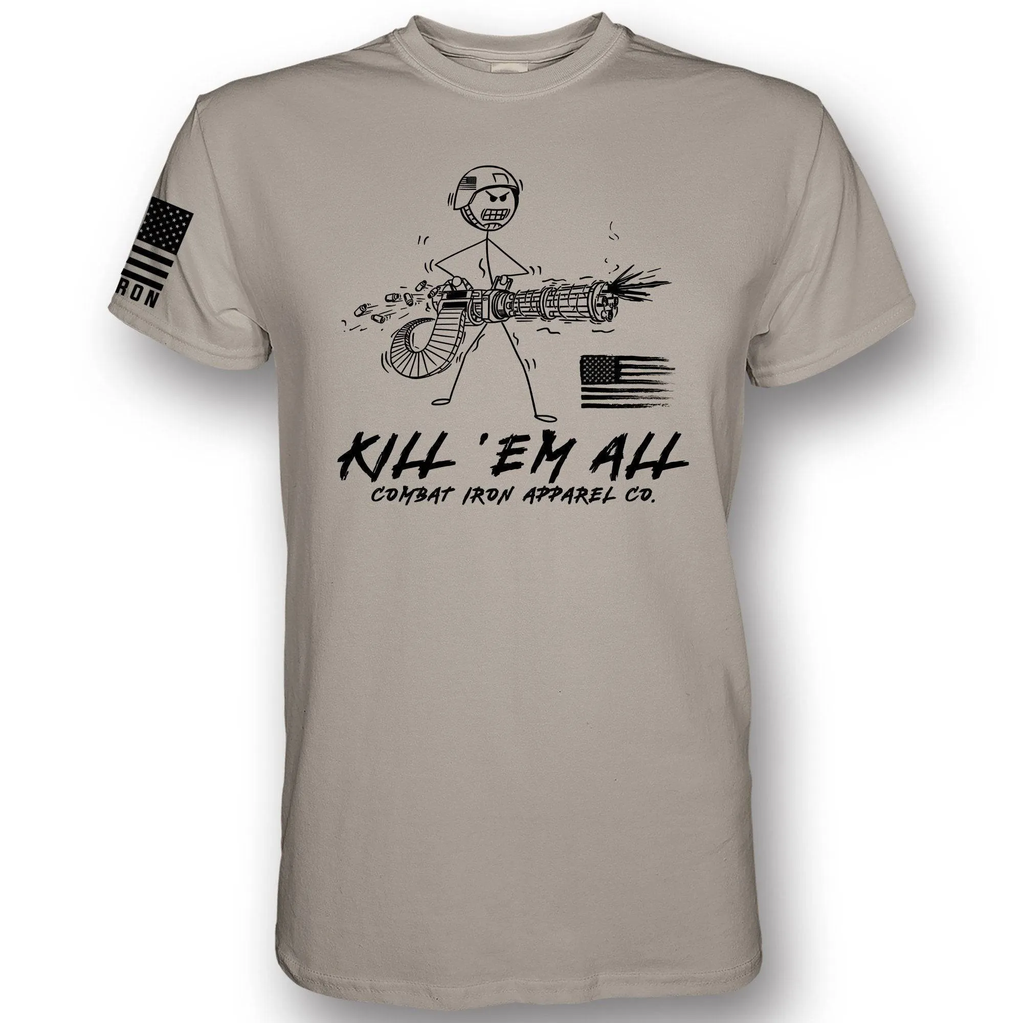 Kill Em' All Machine Gunner Men's T-Shirt sold by Combat Iron Apparel product image thumbnail 3