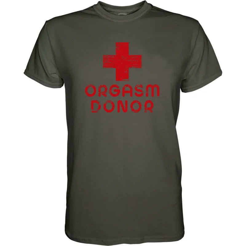 Orgasm Donor Men's T-Shirt sold by Combat Iron Apparel