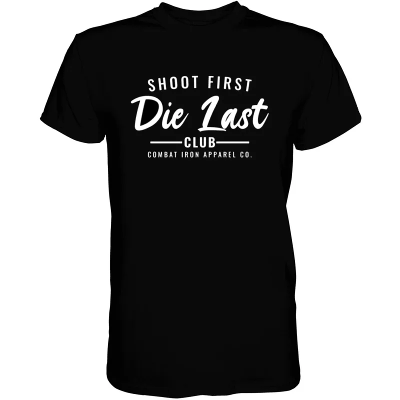Shoot First. Die Last. Tactical Athlete Club Men's T-Shirt sold by Combat Iron Apparel