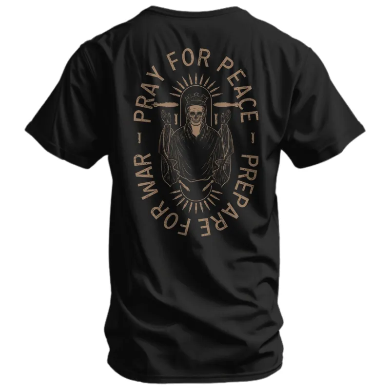 Pray For Peace. Prepare For War. Men's T-Shirt sold by Combat Iron Apparel